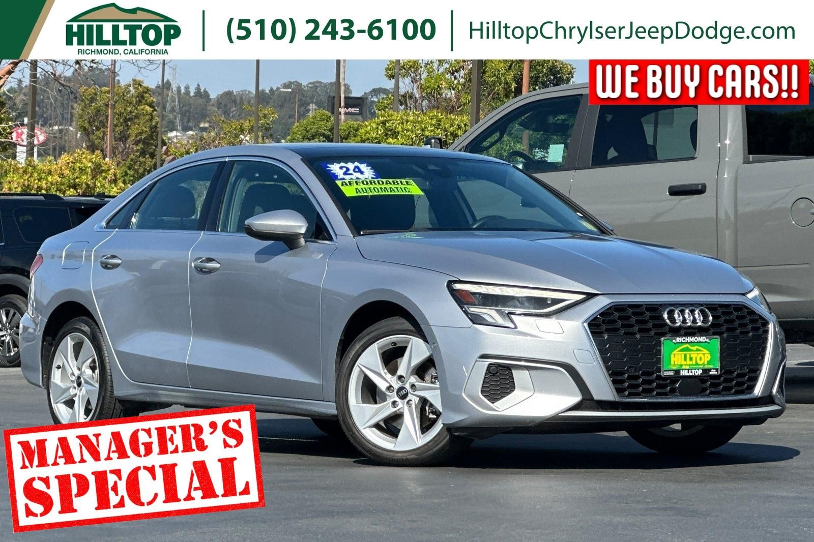 Navarra Blue Metallic 2024 Audi A3 Sedan Front-Wheel Drive 7-Speed Automatic
