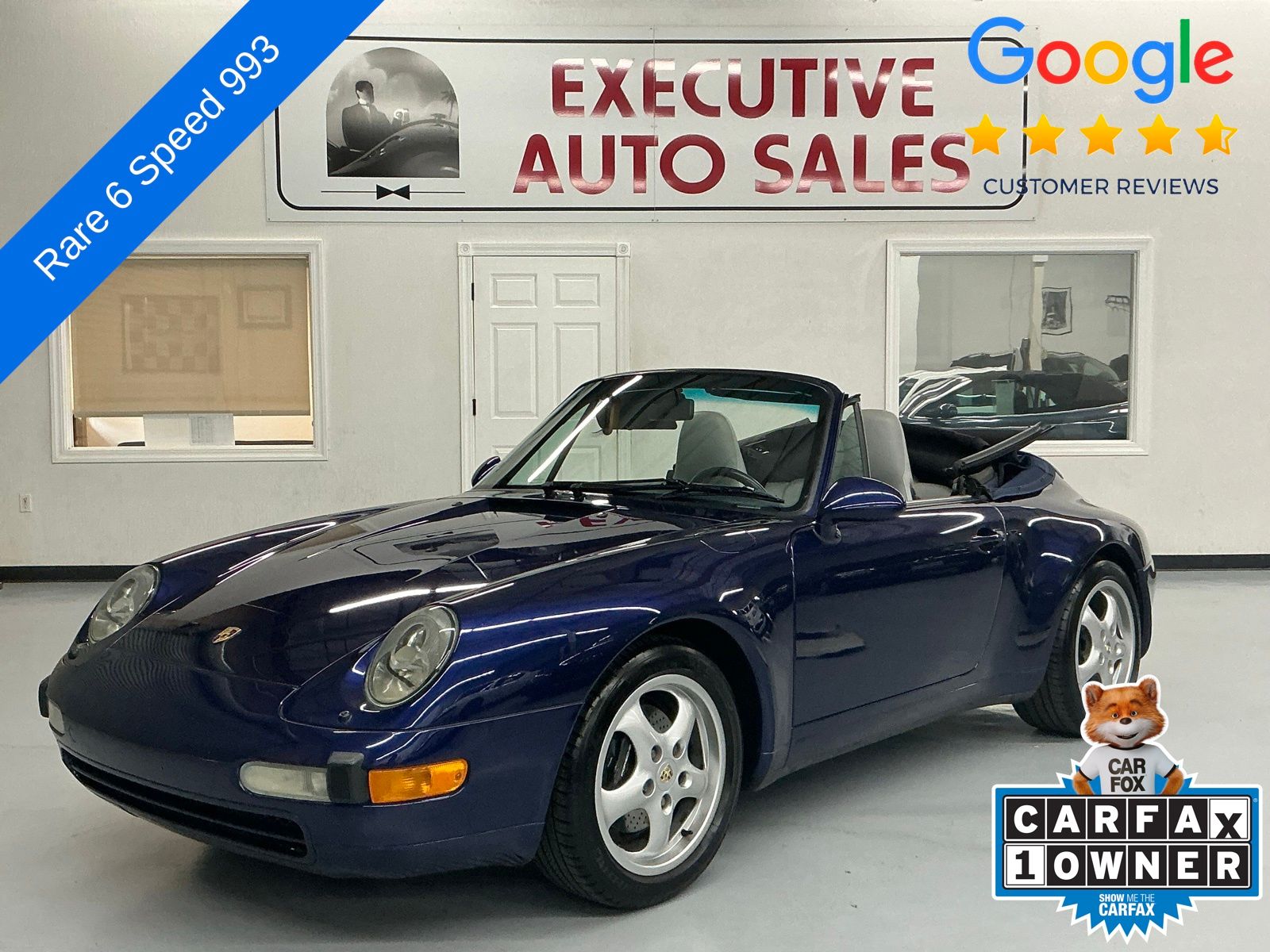 Blue 1996 Porsche 911 Carrera Cabriolet RWD Convertible Rear-Wheel Drive 6-Speed Manual