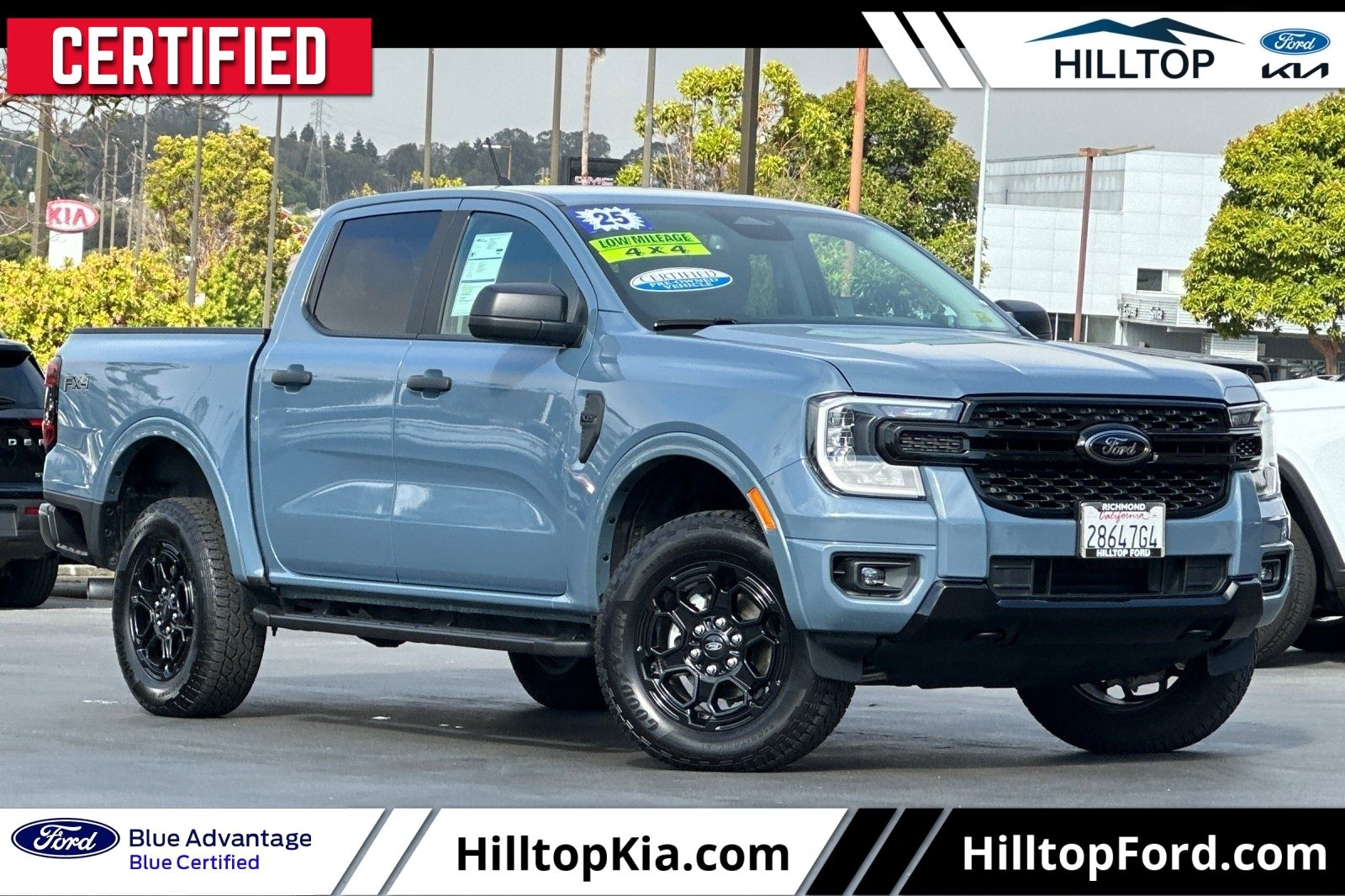 Blue (Azure Gray Metallic) 2025 Ford Ranger Pickup Truck Four-Wheel Drive Automatic