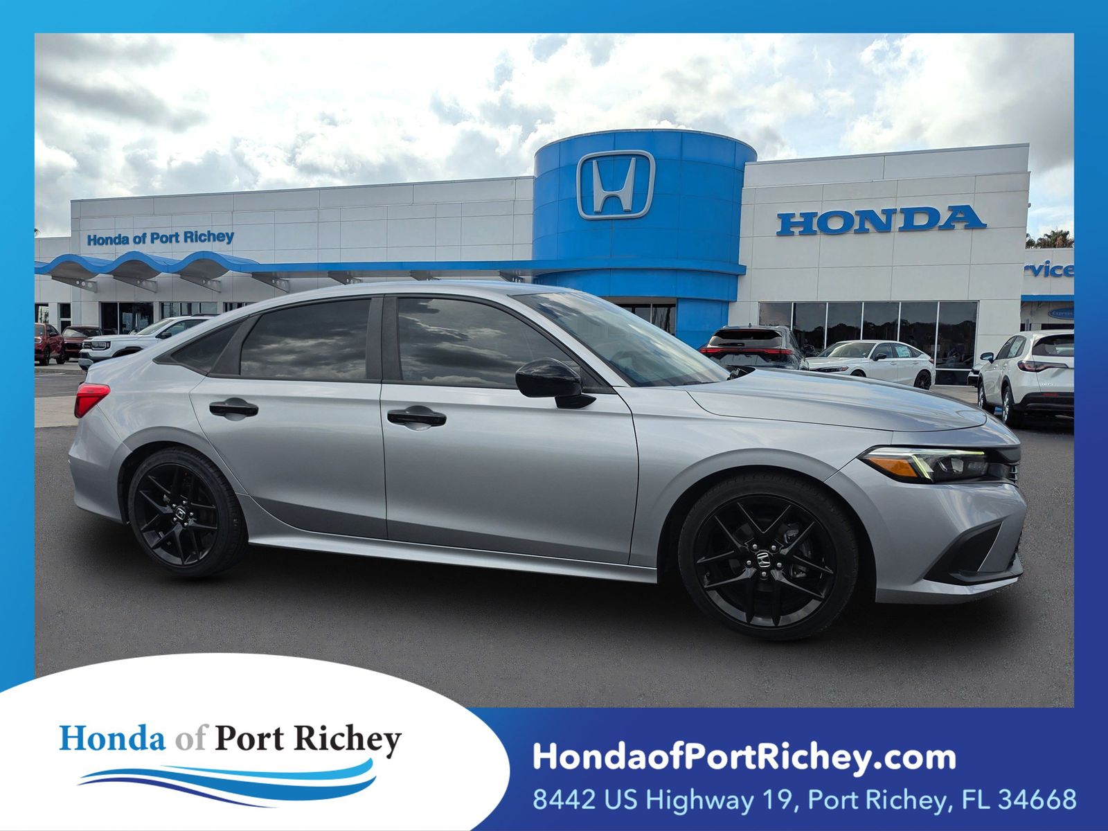 Silver 2023 Honda Civic Sedan Front-Wheel Drive Continuously Variable Transmission
