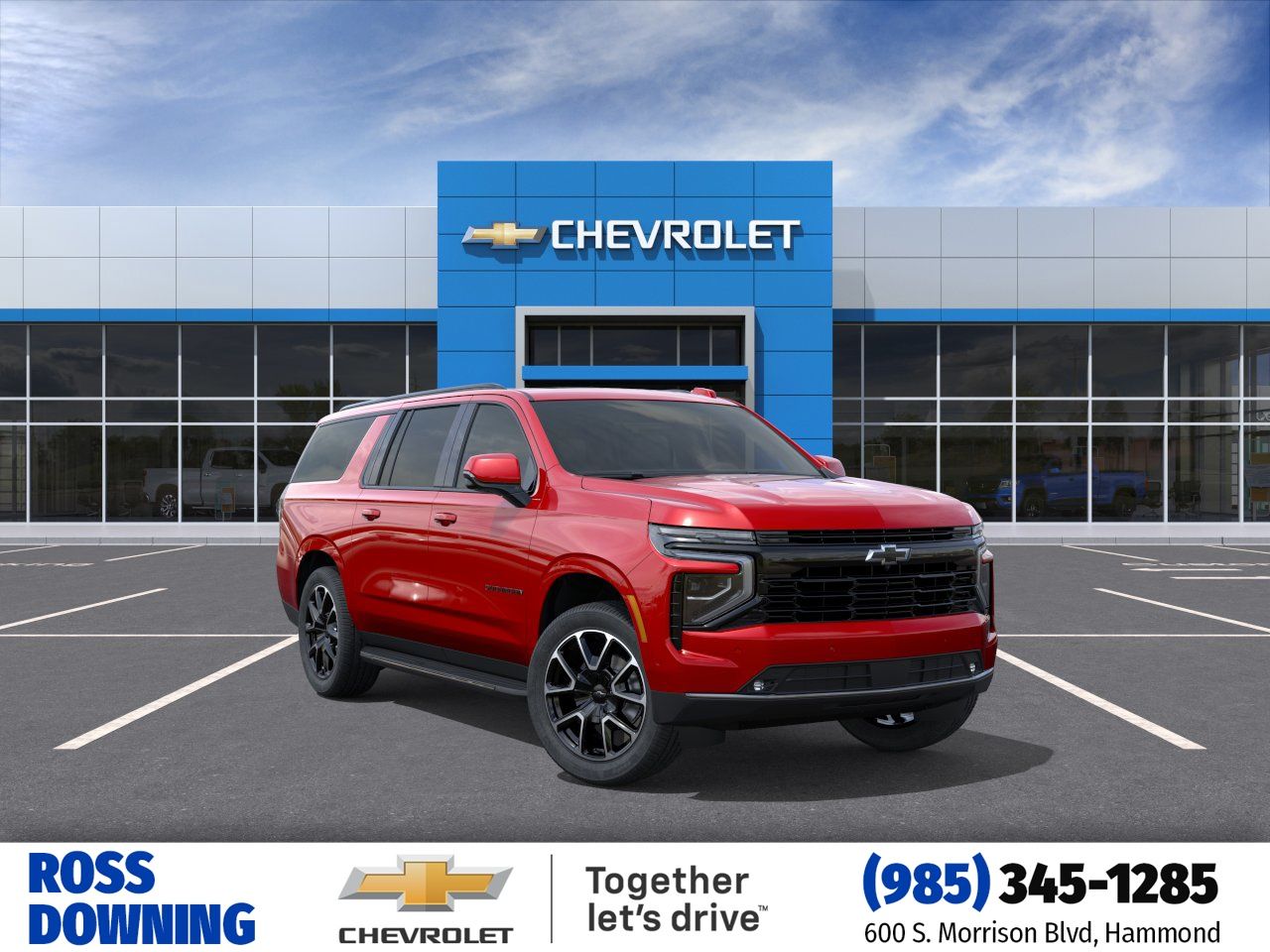 2026 Chevrolet Suburban RST Red at Supreme Chevrolet of Gonzales