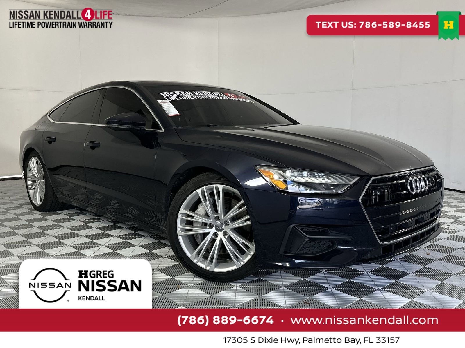 Blue 2019 Audi A7 quattro Premium Plus 55 TFSI Sedan All-Wheel Drive 7-Speed Automatic