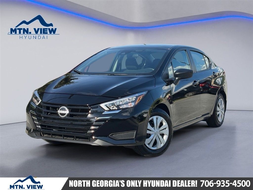 Super Black Metallic 2025 Nissan Versa Sedan Front-Wheel Drive Continuously Variable Transmission