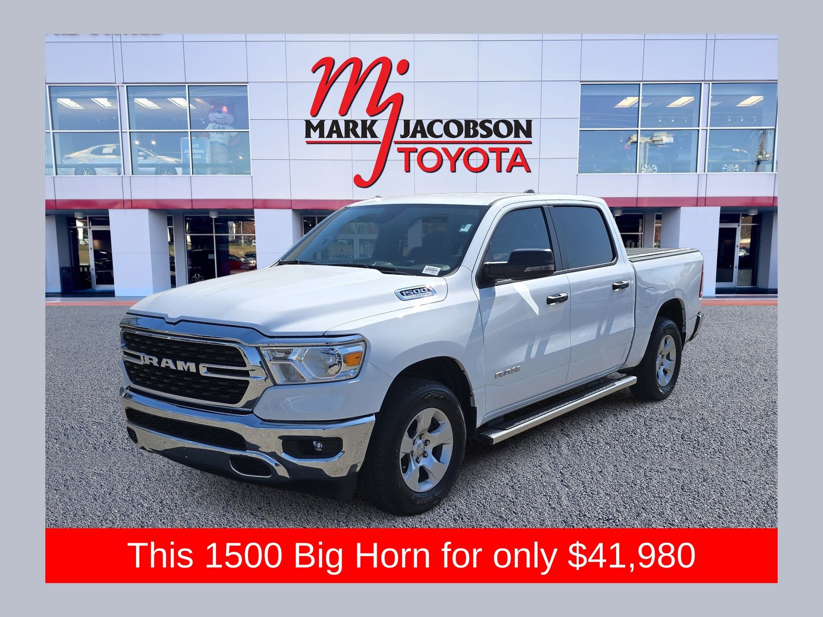 Bright White Clearcoat 2024 RAM 1500 Big Horn Crew Cab 4WD Pickup Truck Four-Wheel Drive 8-Speed Automatic