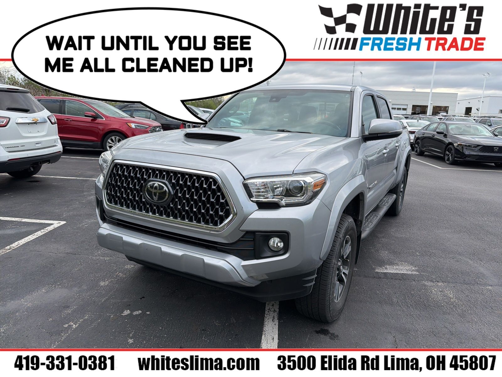 Silver Sky Metallic 2019 Toyota Tacoma TRD Sport Double Cab 4WD Pickup Truck Four-Wheel Drive 6-Speed Automatic