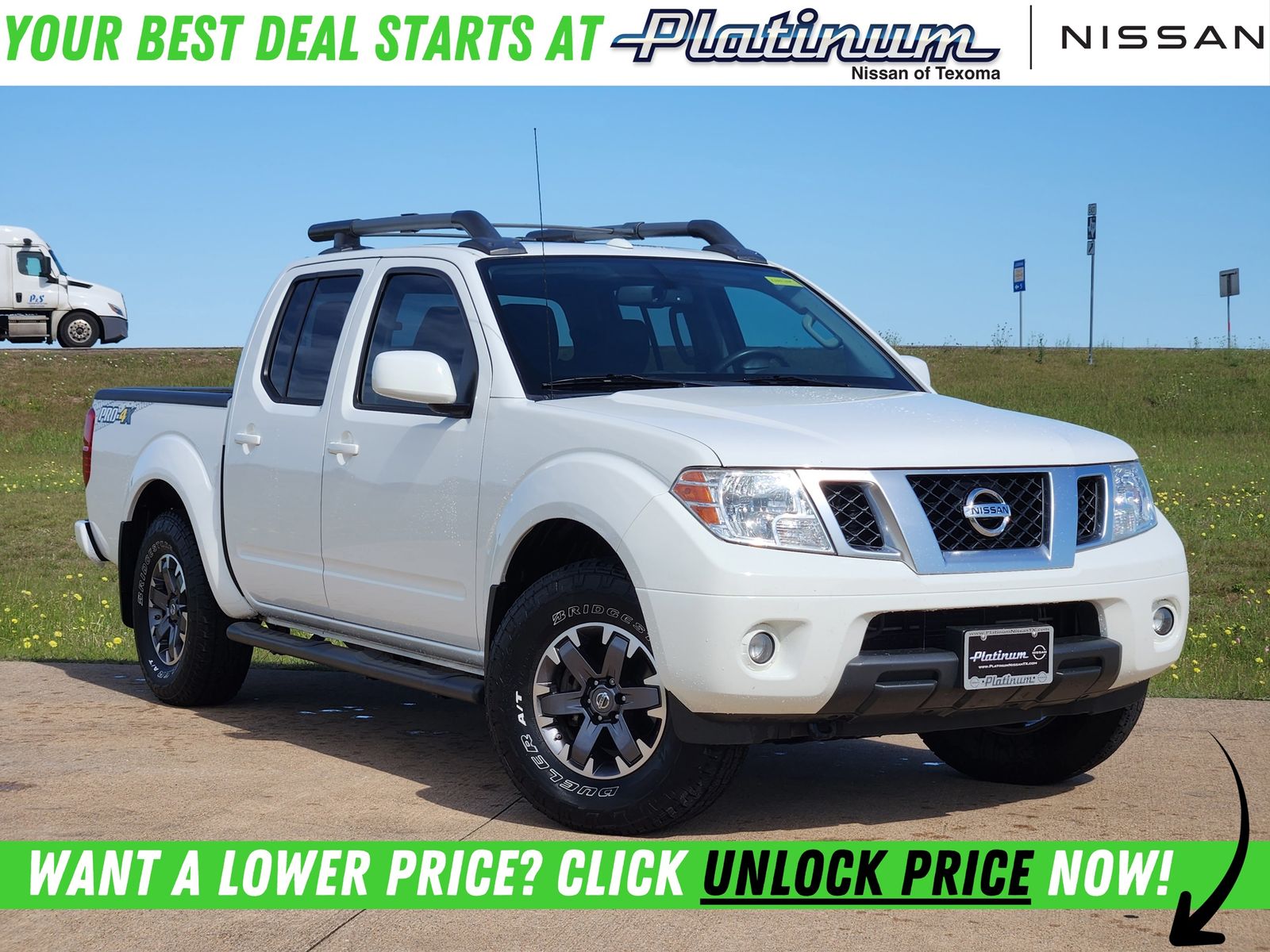 Glacier White 2015 Nissan Frontier PRO-4X Crew Cab 4WD Pickup Truck Four-Wheel Drive 5-Speed Automatic Overdrive