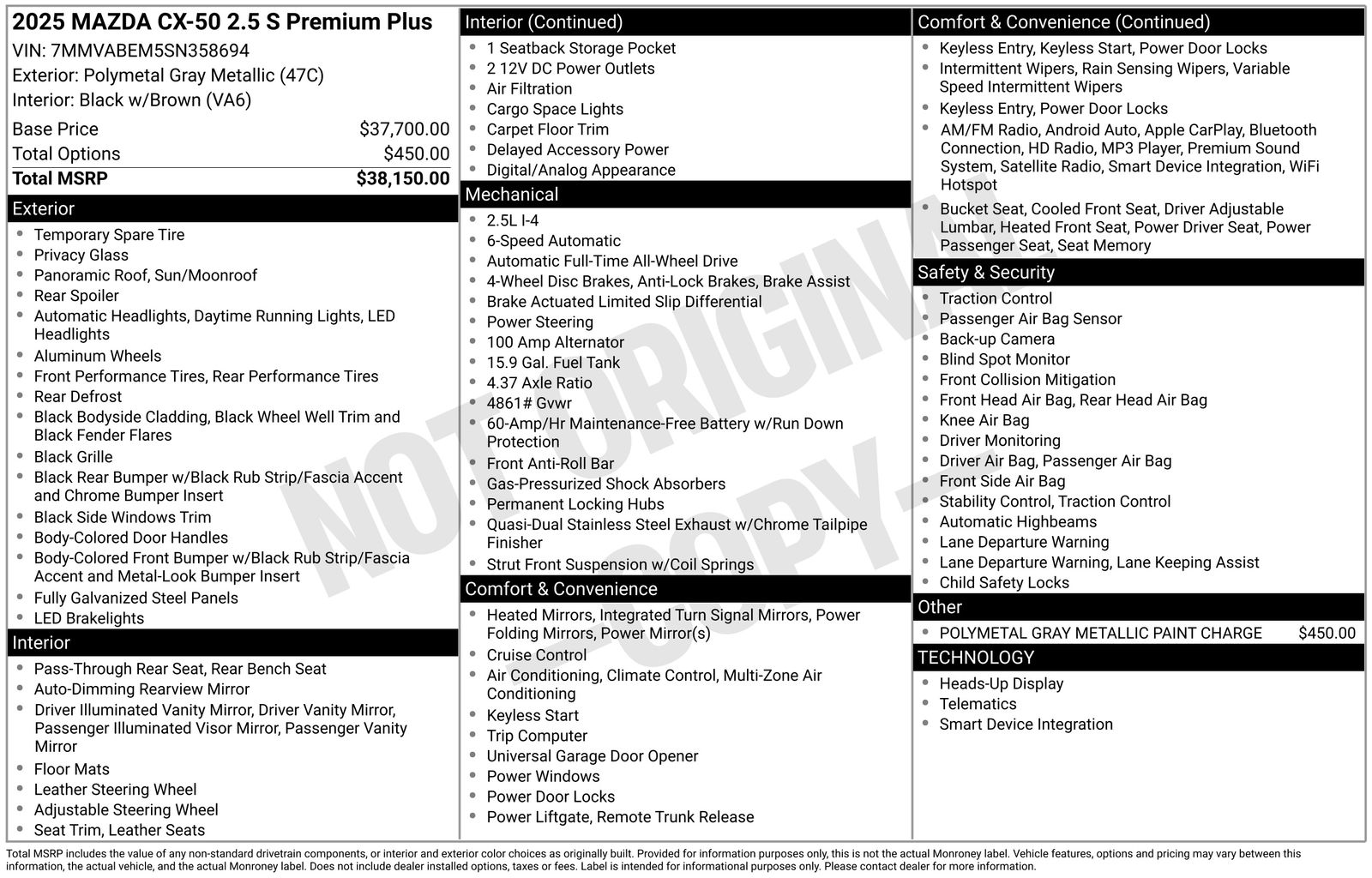 Used Car 2025 Mazda Cx-50  2.5 S Premium Plus Package For Sale Under $35,000 In Austin, Texas