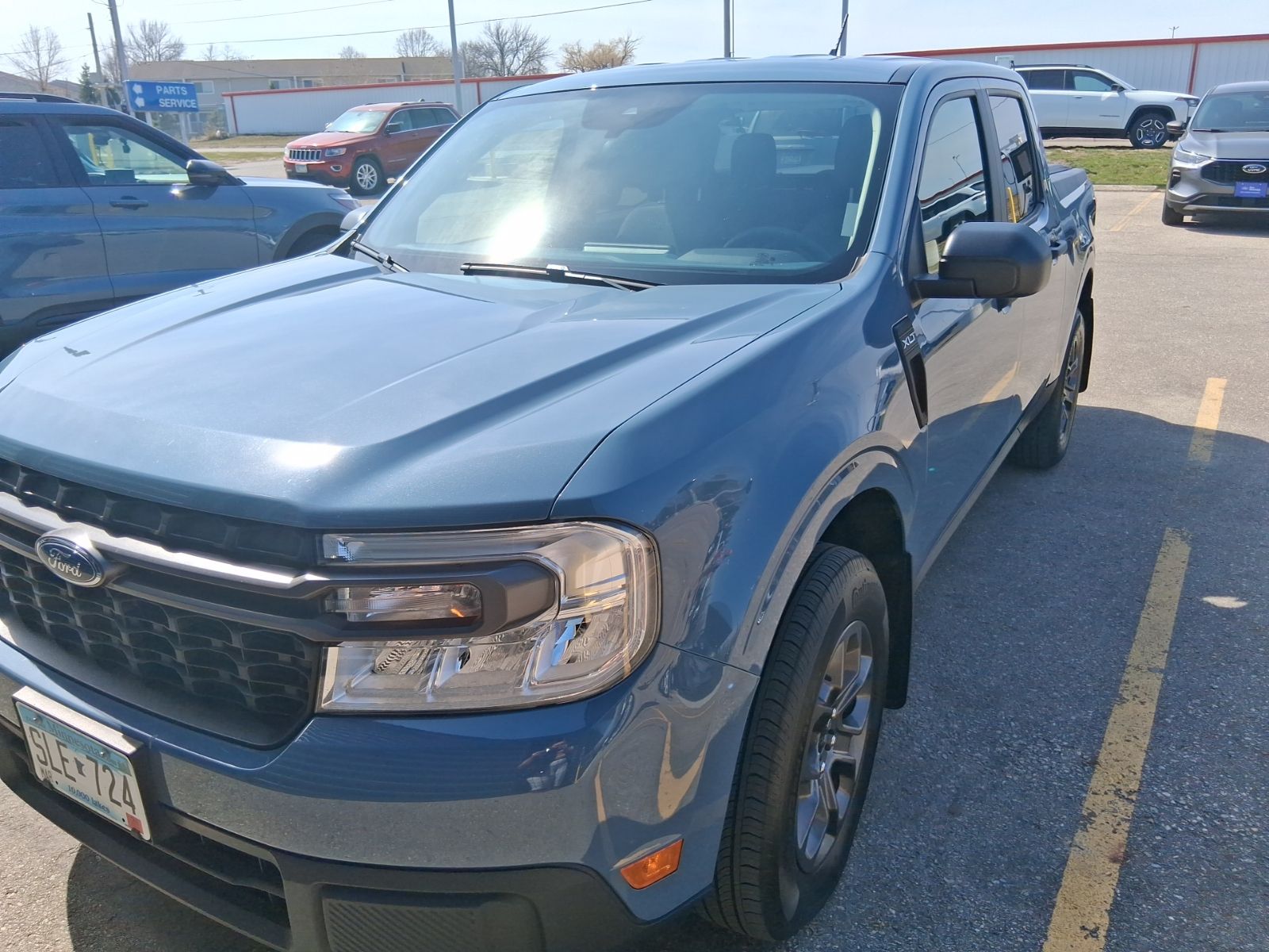 Blue (Azure Gray Metallic) 2024 Ford Maverick XLT SuperCrew FWD Pickup Truck Front-Wheel Drive Continuously Variable Transmission