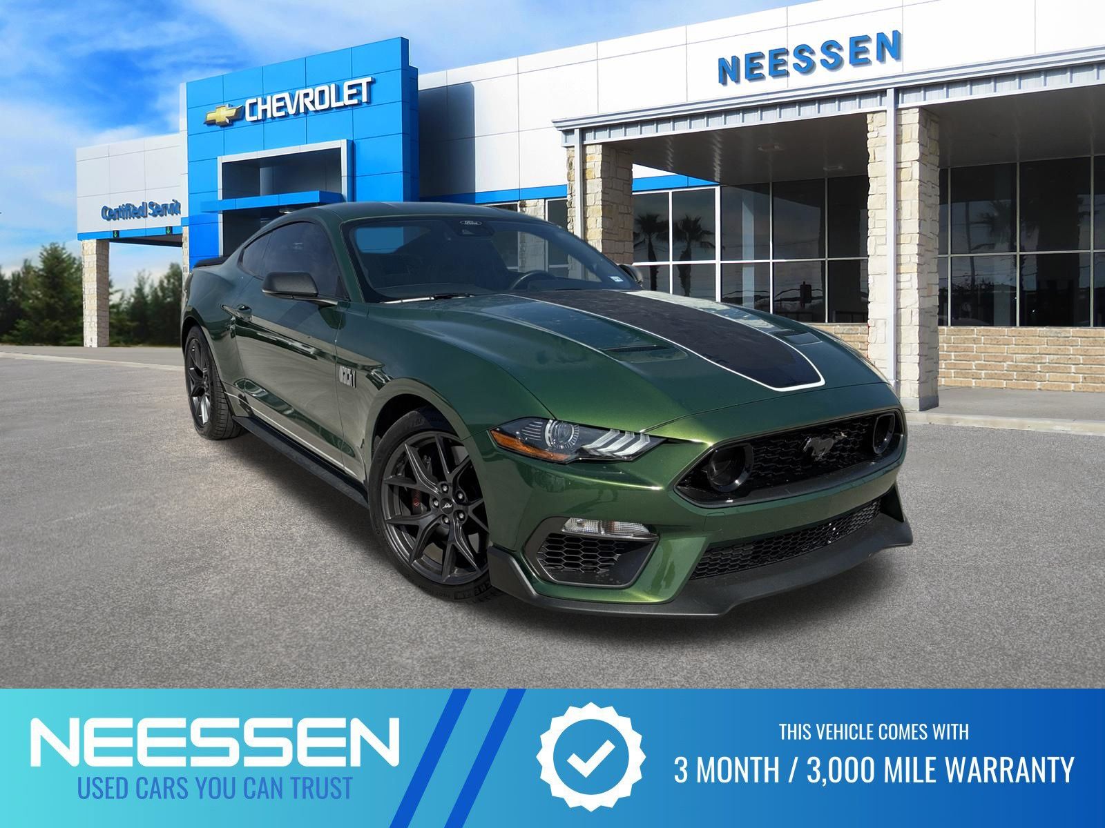 Green Metallic 2022 Ford Mustang Coupe Rear-Wheel Drive 6-Speed Manual
