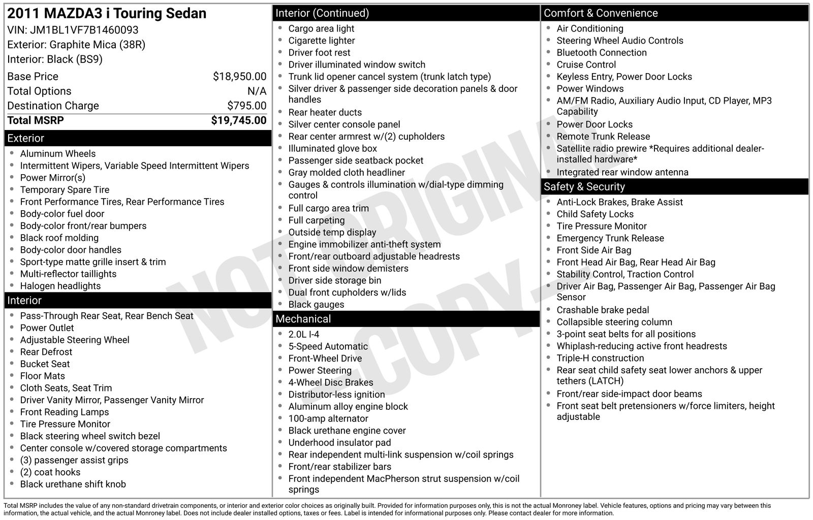 Used Car 2011 Mazda Mazda3  I Touring For Sale Under $10,000 In Austin, Texas