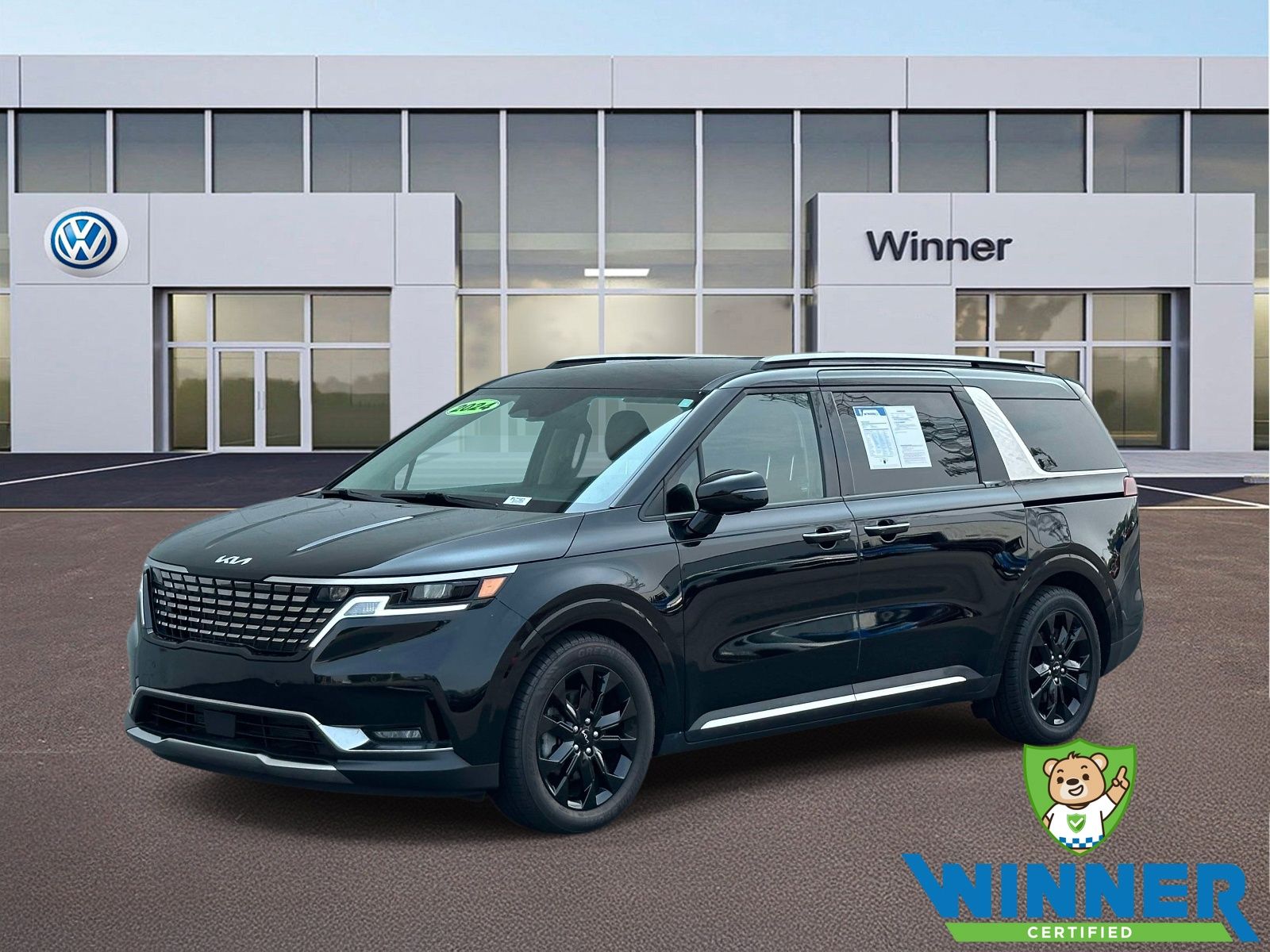 Aurora Black Pearl 2024 Kia Carnival Minivan Front-Wheel Drive 8-Speed Automatic