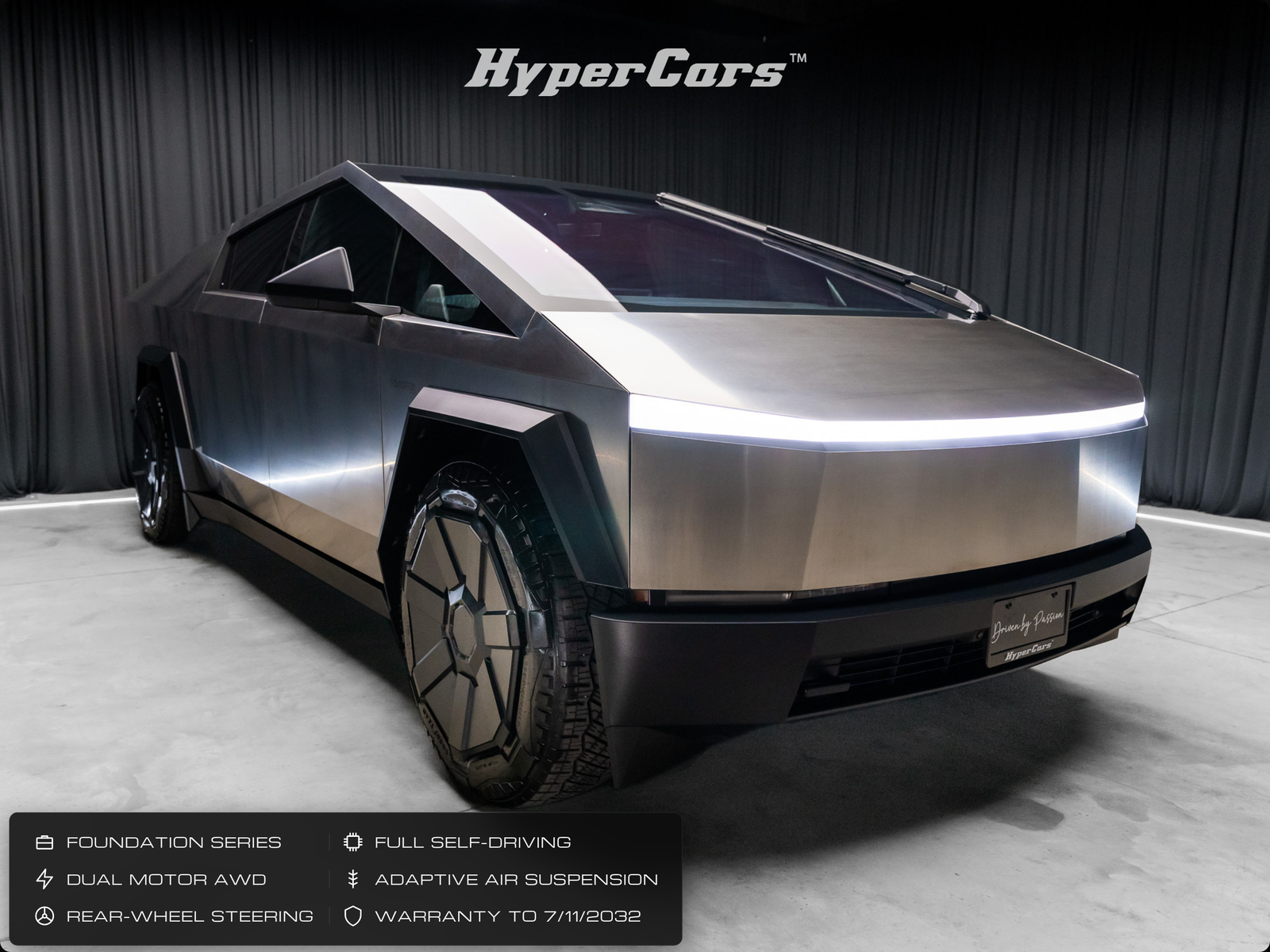 Silver 2024 Tesla Cybertruck Pickup Truck All-Wheel Drive 1-Speed Automatic