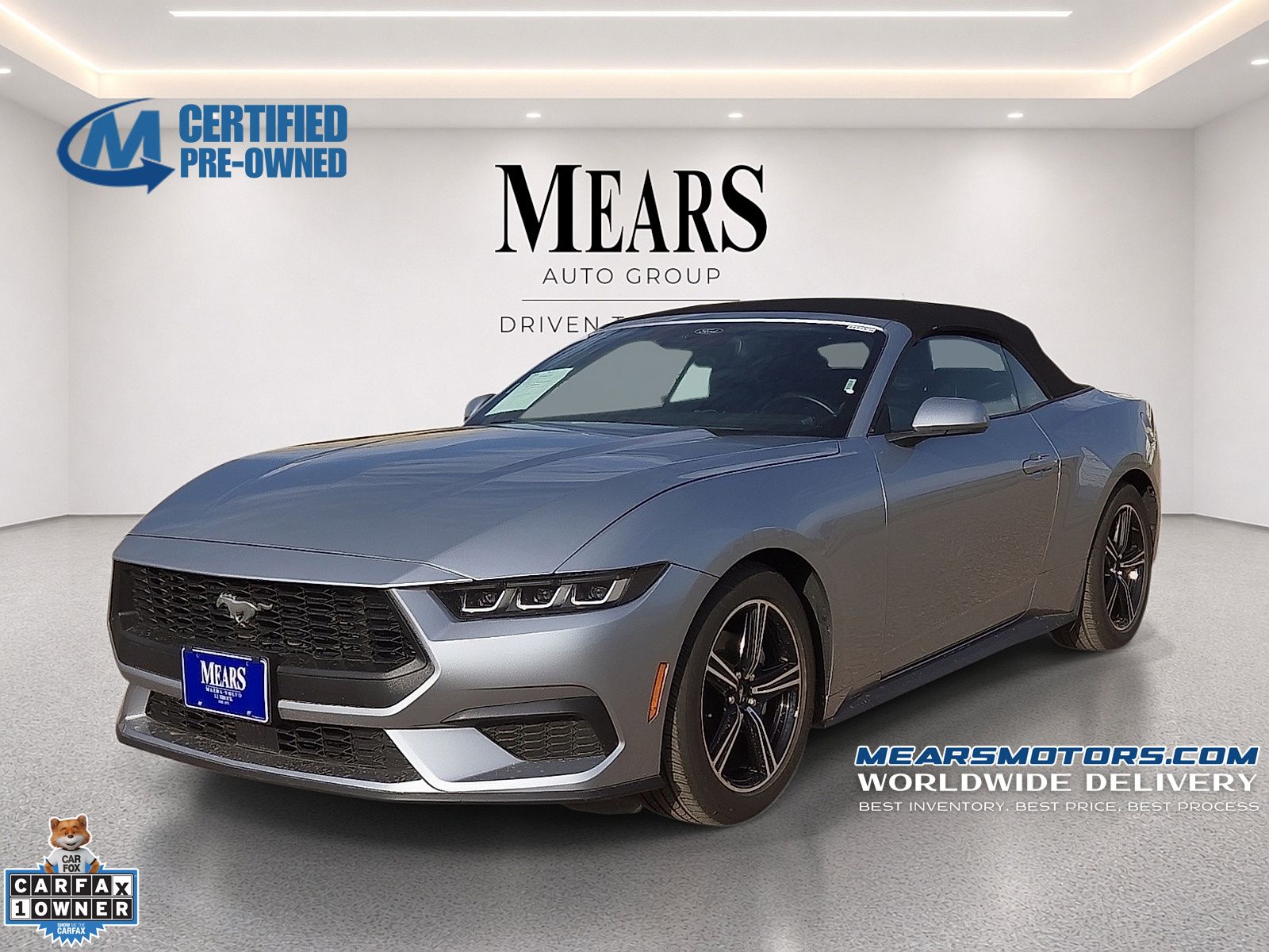 Iconic Silver Metallic 2025 Ford Mustang Convertible Rear-Wheel Drive Automatic