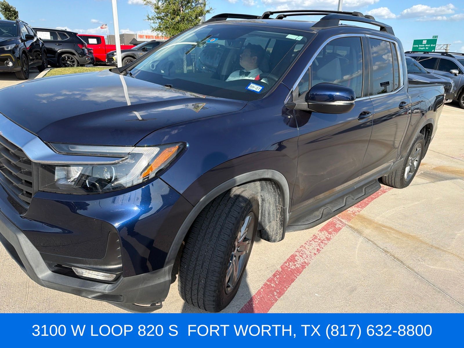 Black (Obsidian Blue Pearl) 2023 Honda Ridgeline Pickup Truck All-Wheel Drive 9-Speed Automatic