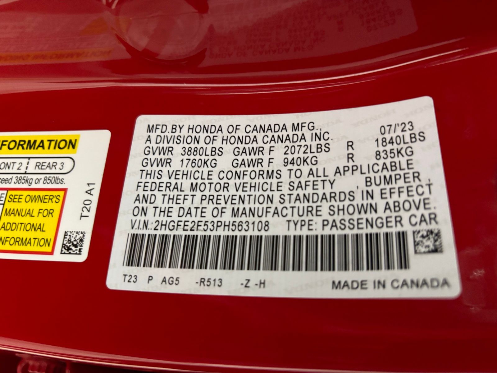 Used Car 2023 Honda Civic  Sport For Sale Under $25,000 In Austin, Texas