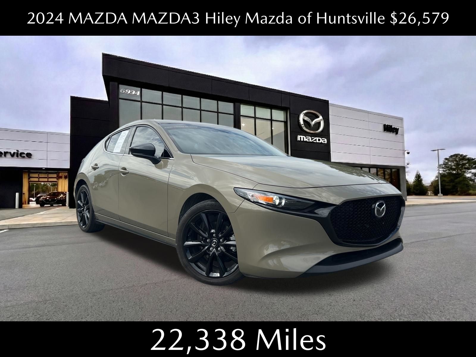 Zircon Sand Metallic 2024 Mazda MAZDA3 2.5 S Carbon Turbo Hatchback AWD Hatchback All-Wheel Drive 6-Speed Automatic