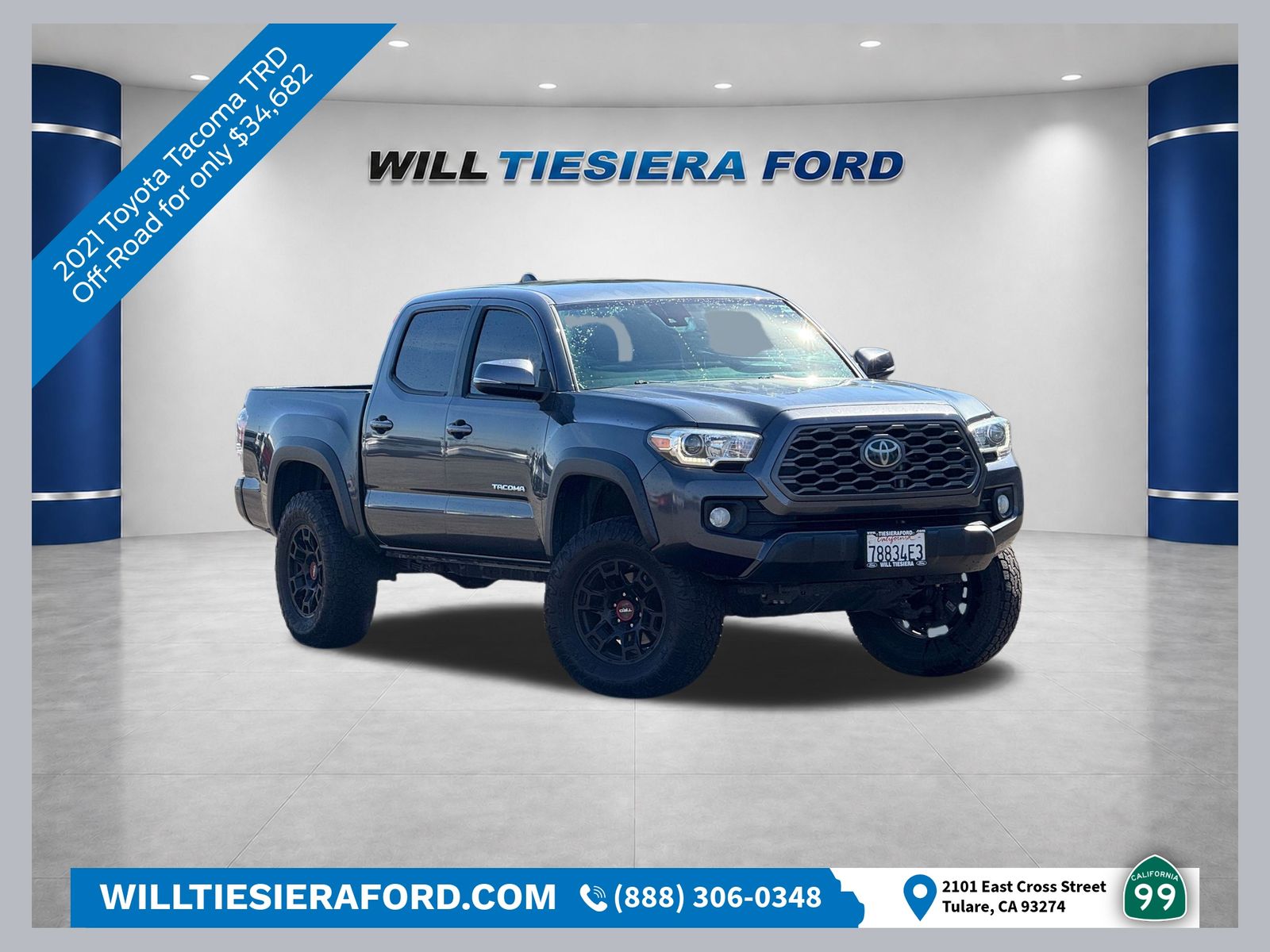 Magnetic Gray Metallic 2021 Toyota Tacoma Pickup Truck Four-Wheel Drive 6-Speed Automatic