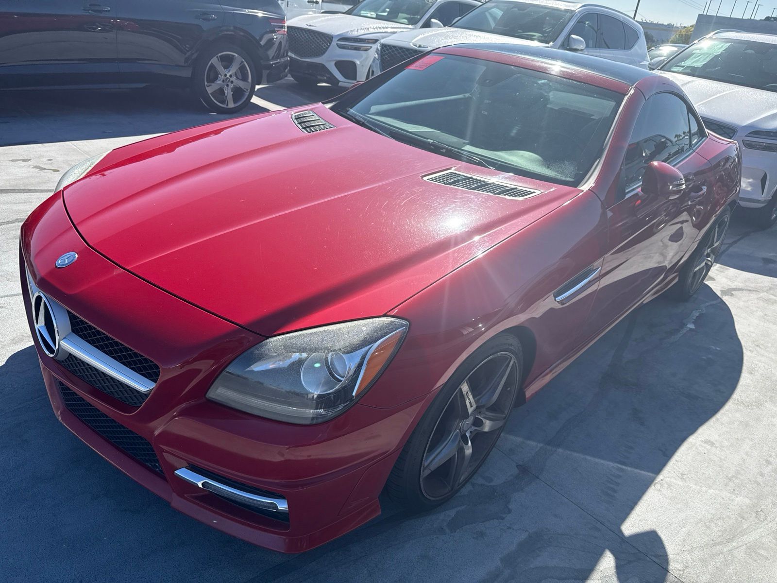 Mars Red 2012 Mercedes-Benz SLK Convertible Rear-Wheel Drive 7-Speed Automatic