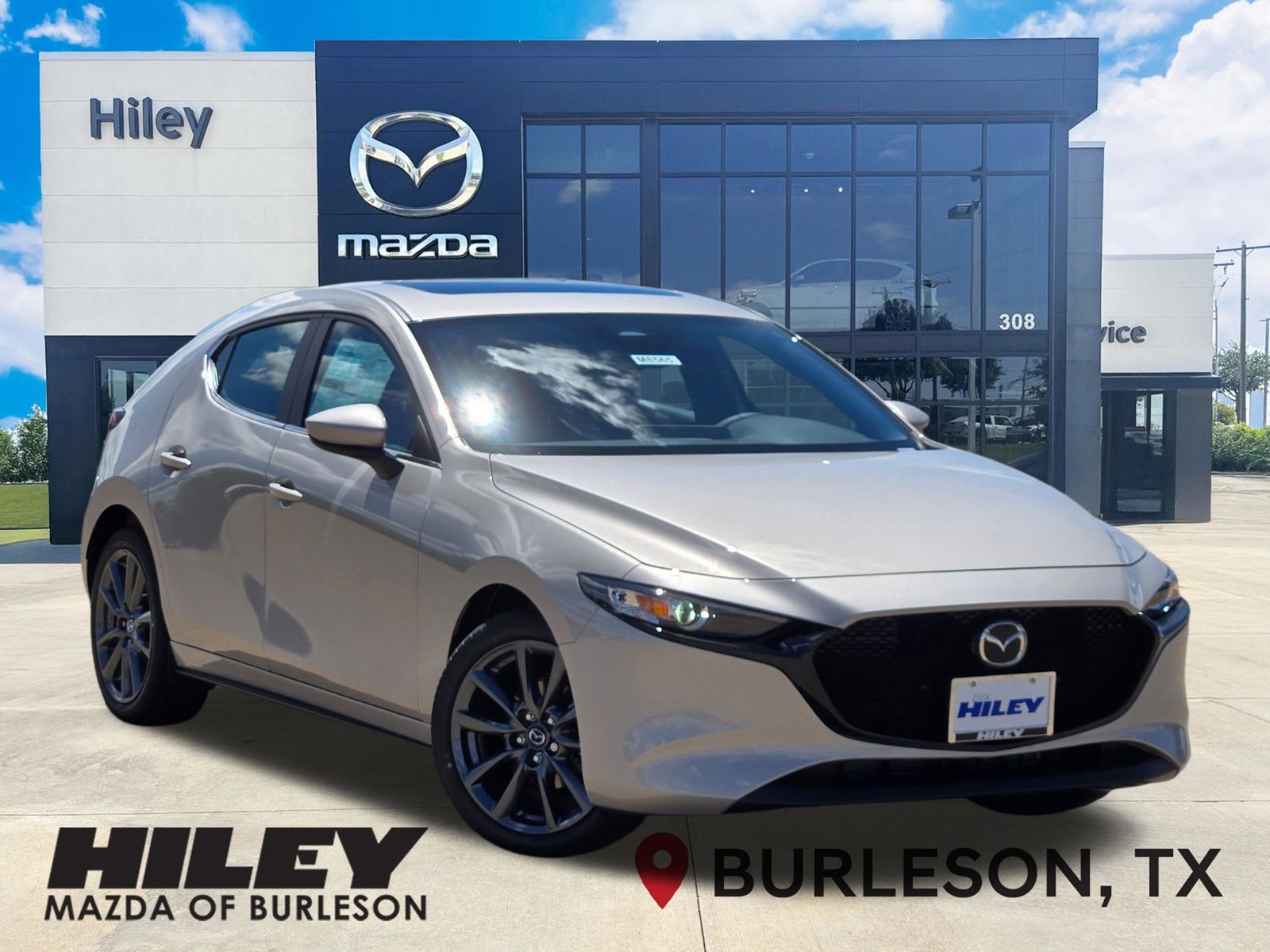 Gray (Platinum Quartz Metallic) 2026 Mazda MAZDA3 Hatchback Front-Wheel Drive 6-Speed Automatic