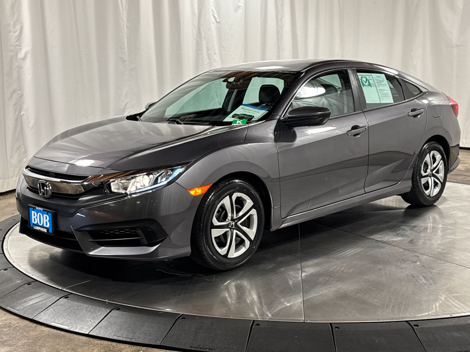 Gray (Modern Steel Metallic) 2016 Honda Civic Sedan Front-Wheel Drive Continuously Variable Transmission
