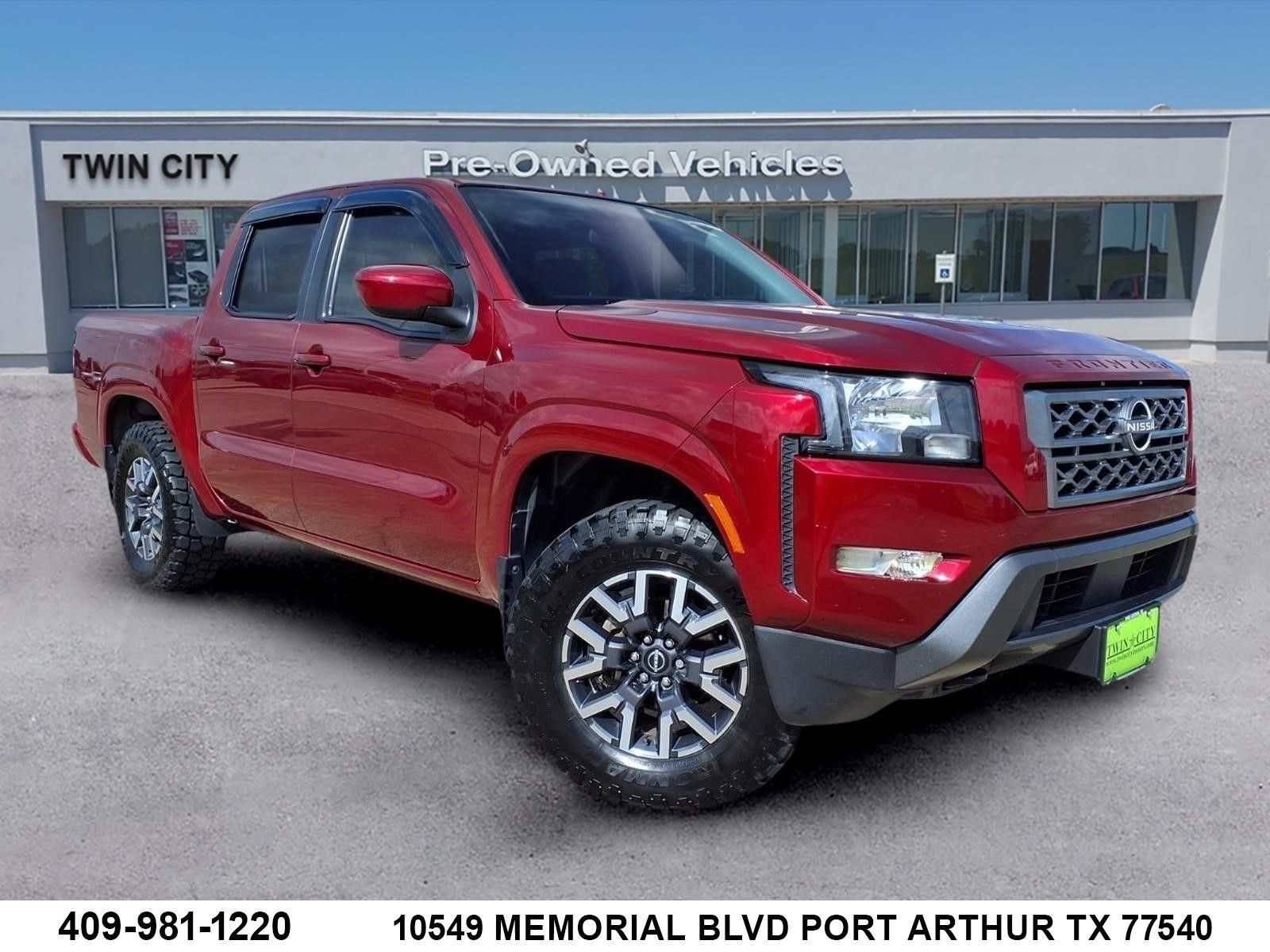Cardinal Red 2022 Nissan Frontier Pickup Truck Four-Wheel Drive 9-Speed Automatic