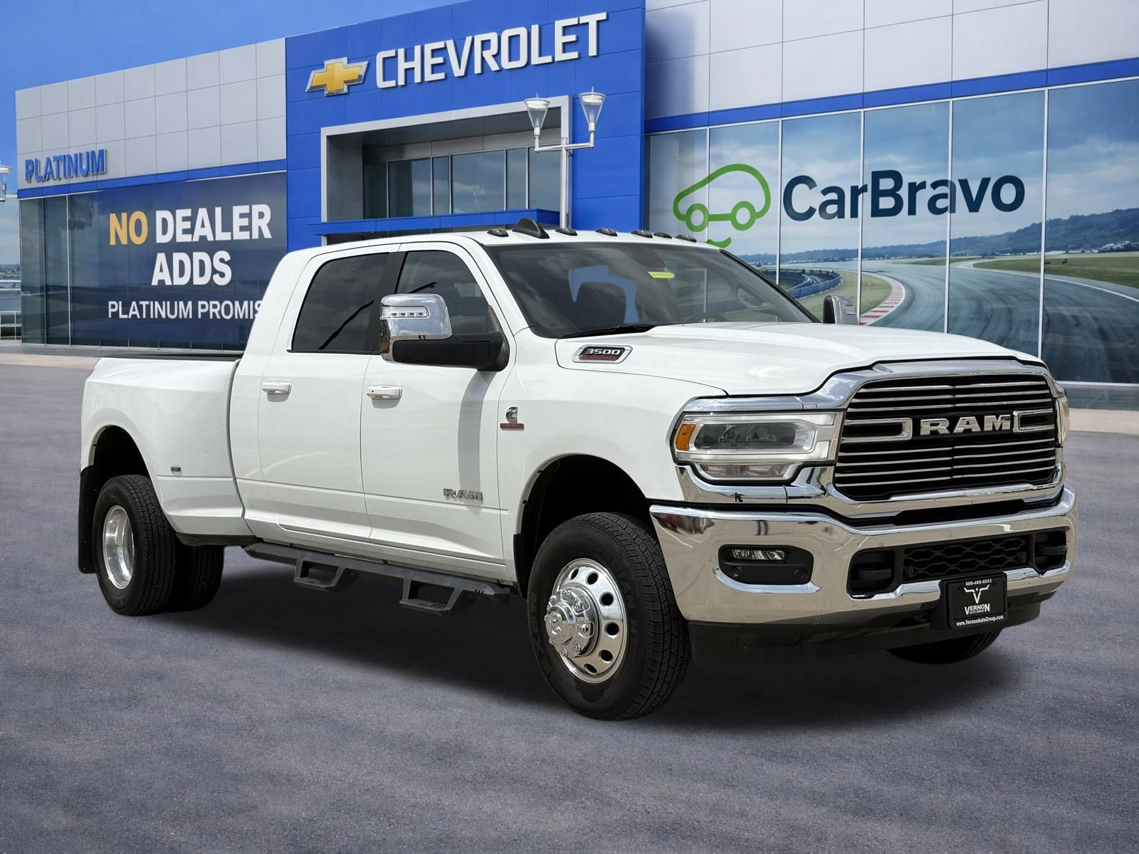 Bright White Clearcoat 2024 RAM 3500 Laramie Mega Cab DRW 4WD Pickup Truck Four-Wheel Drive 6-Speed Automatic