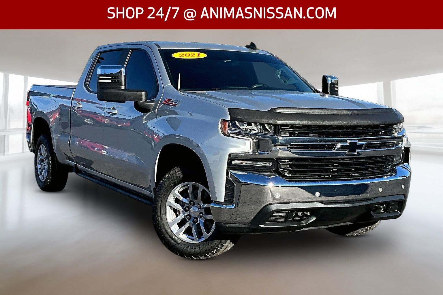 Silver Ice Metallic 2021 Chevrolet Silverado 1500 LT Crew Cab 4WD Pickup Truck Four-Wheel Drive 8-Speed Automatic