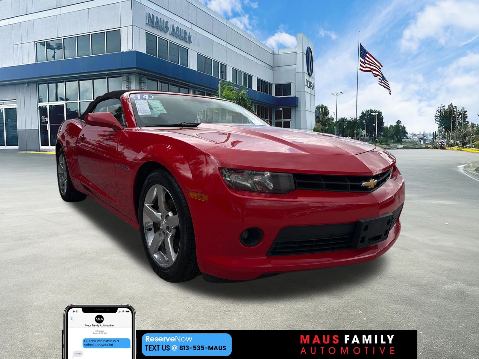 Red Hot 2014 Chevrolet Camaro 1LT Convertible RWD Convertible Rear-Wheel Drive 6-Speed Automatic