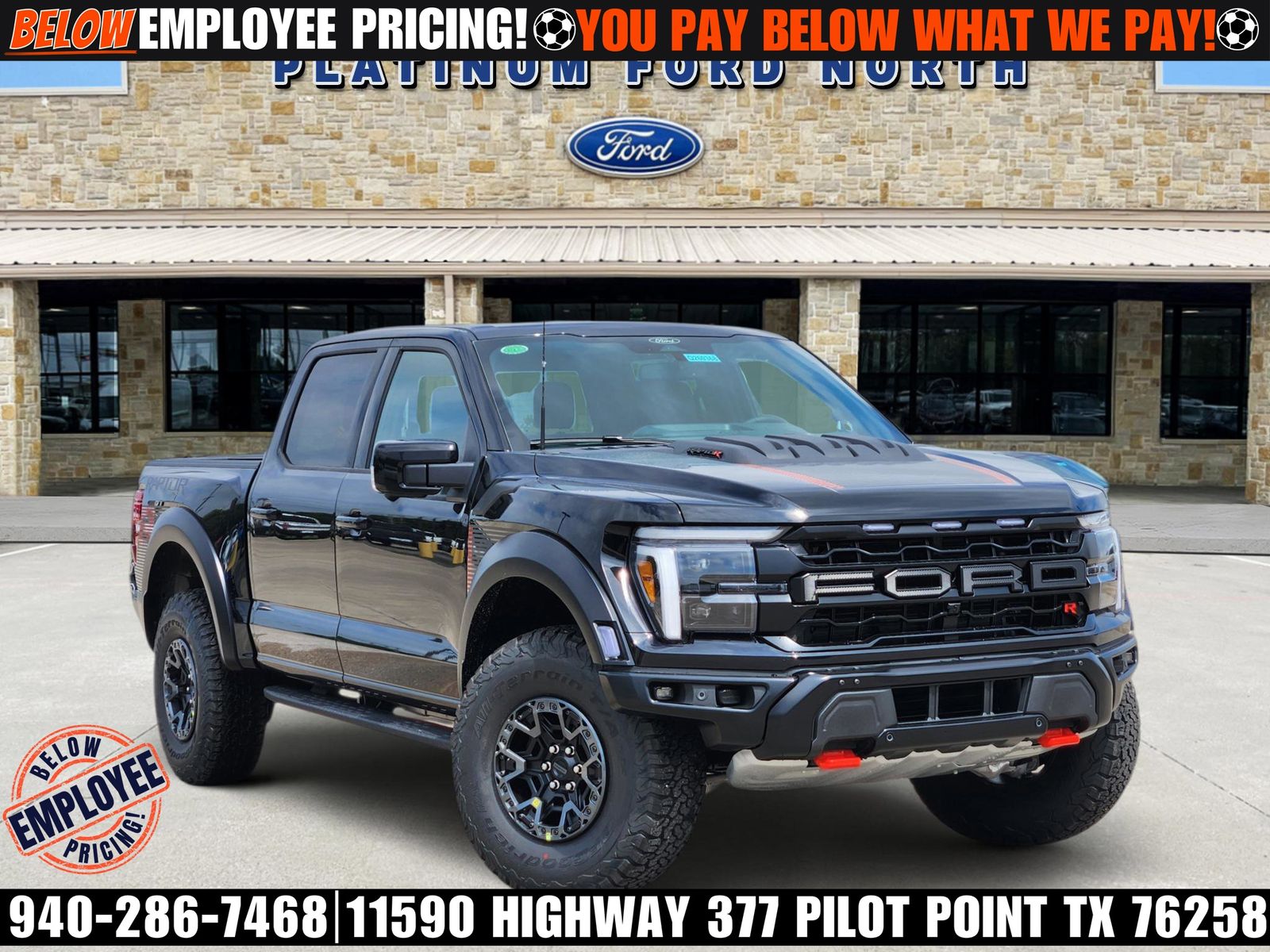 Agate Black Metallic 2026 Ford F-150 Raptor SuperCrew 4WD Pickup Truck Four-Wheel Drive Automatic