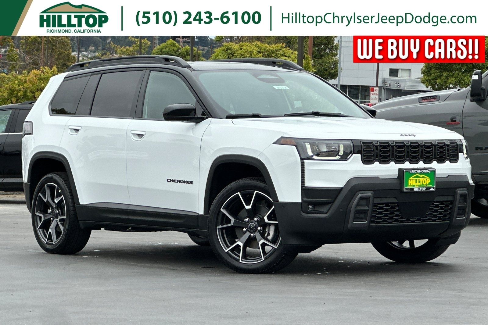 Bright White Clearcoat 2026 Jeep Cherokee SUV / Crossover Four-Wheel Drive Continuously Variable Transmission