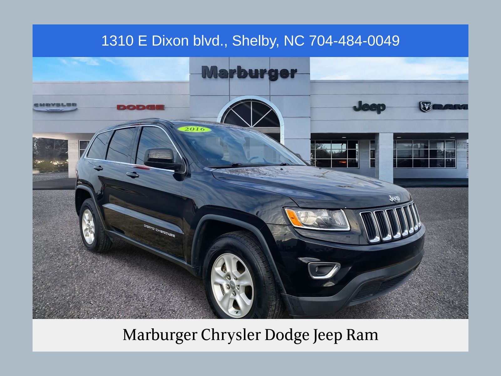 Brilliant Black Crystal Pearlcoat 2016 Jeep Grand Cherokee Laredo SUV / Crossover 4X2 8-Speed Automatic