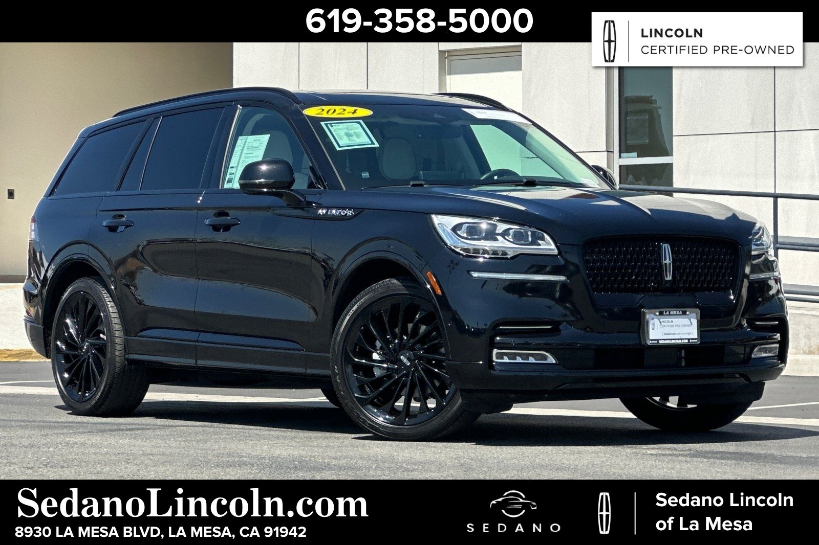 Black Metallic 2024 Lincoln Aviator Black Label AWD SUV / Crossover All-Wheel Drive Automatic
