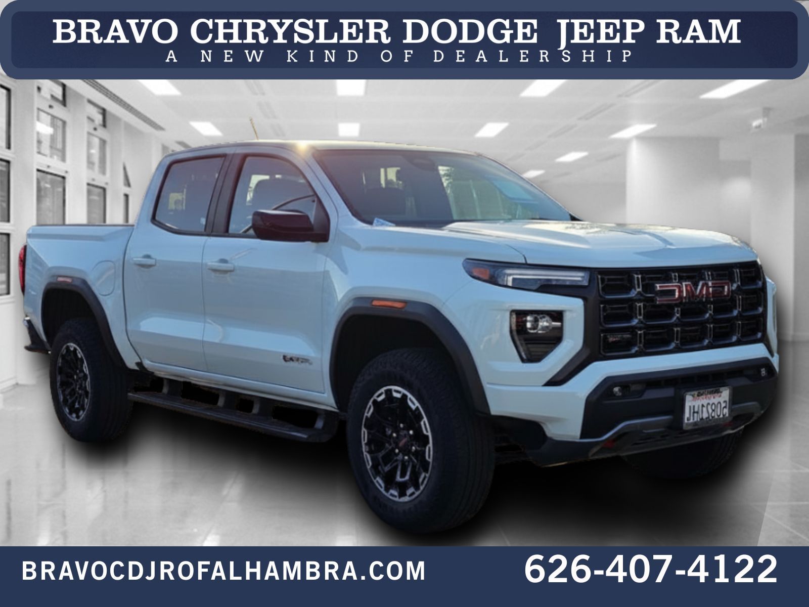 Summit White 2026 GMC Canyon AT4 Crew Cab 4WD Pickup Truck Four-Wheel Drive 8-Speed Automatic