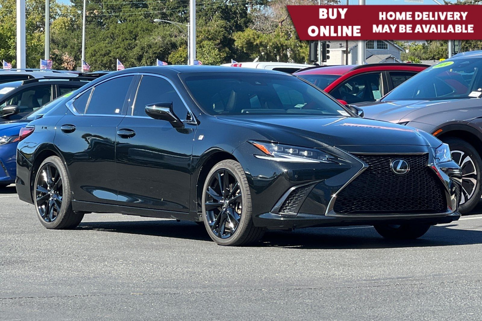 Black (Caviar) 2024 Lexus ES Sedan  8-Speed Automatic