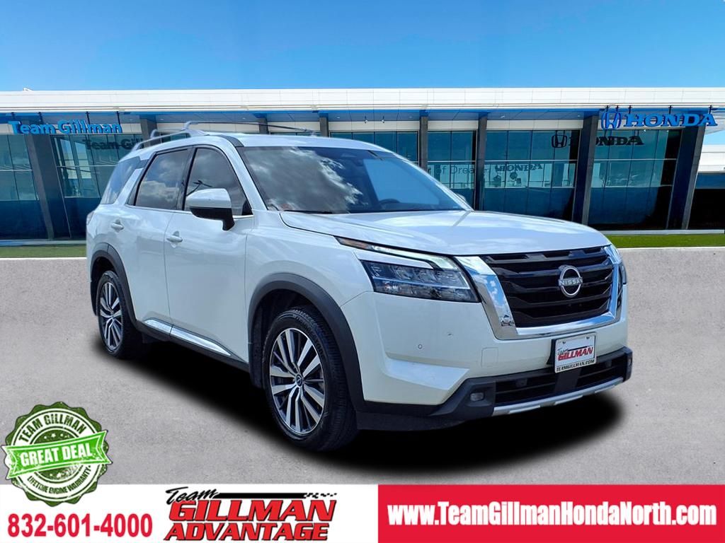 Pearl White Tricoat 2022 Nissan Pathfinder Platinum 4WD SUV / Crossover All-Wheel Drive 9-Speed Automatic