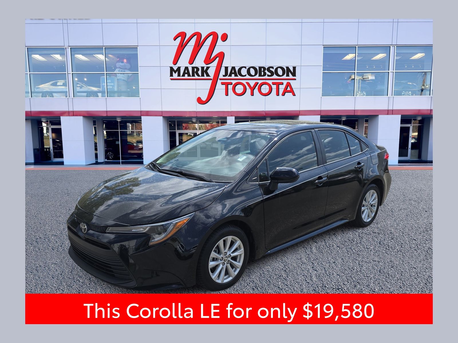 Midnight Black 2023 Toyota Corolla LE FWD Sedan Front-Wheel Drive Continuously Variable Transmission