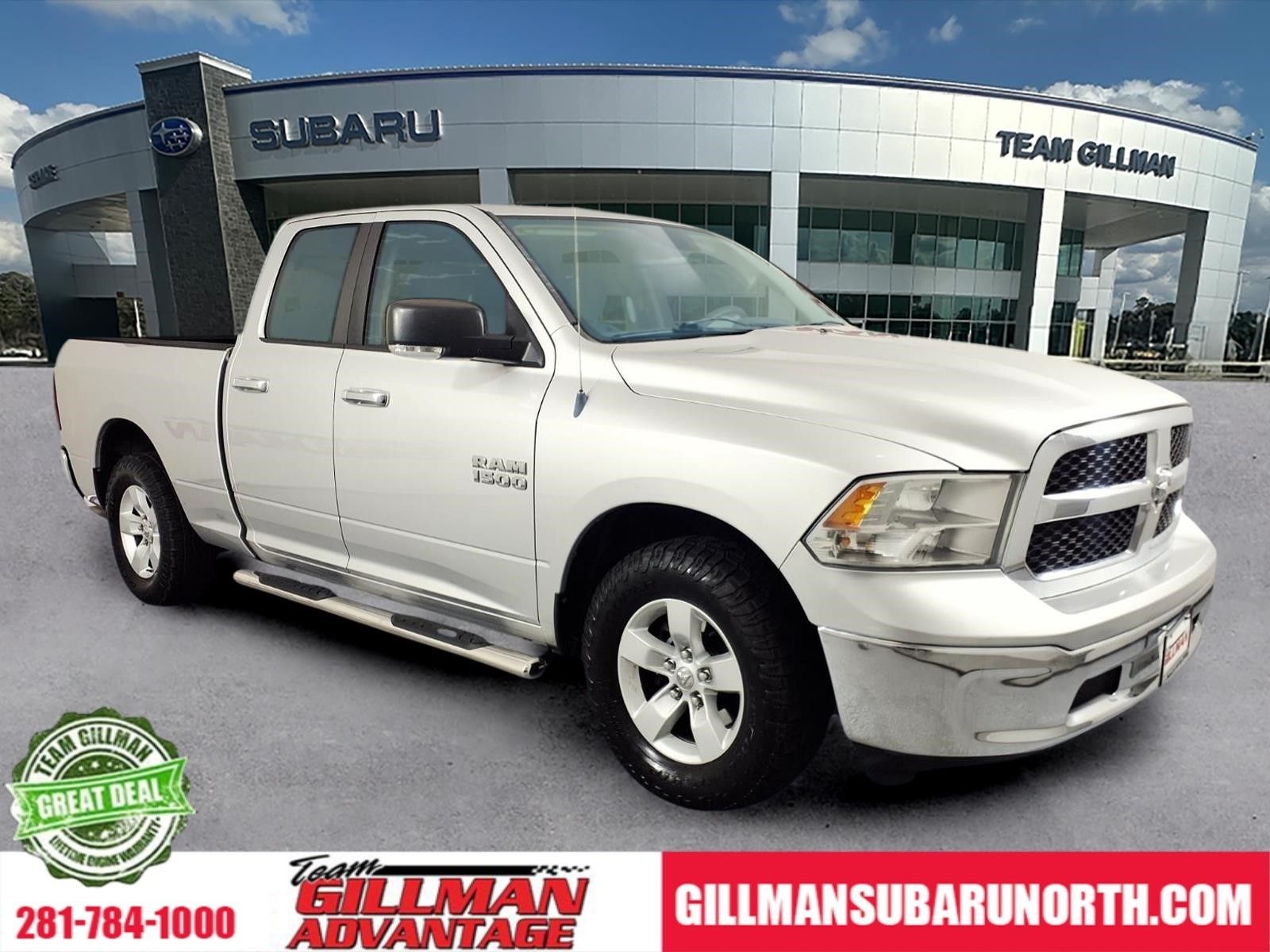 Bright Silver Metallic Clearcoat 2013 RAM 1500 SLT Quad Cab RWD Pickup Truck 4X2 6-Speed Automatic