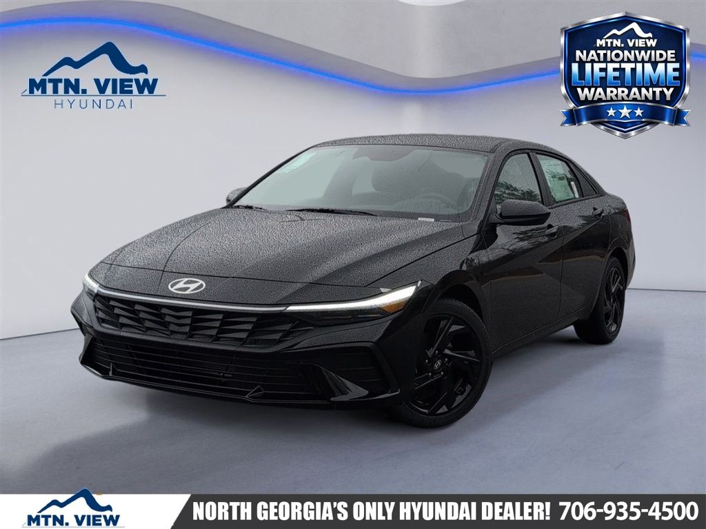 Abyss Black 2026 Hyundai Elantra Sedan Front-Wheel Drive Continuously Variable Transmission