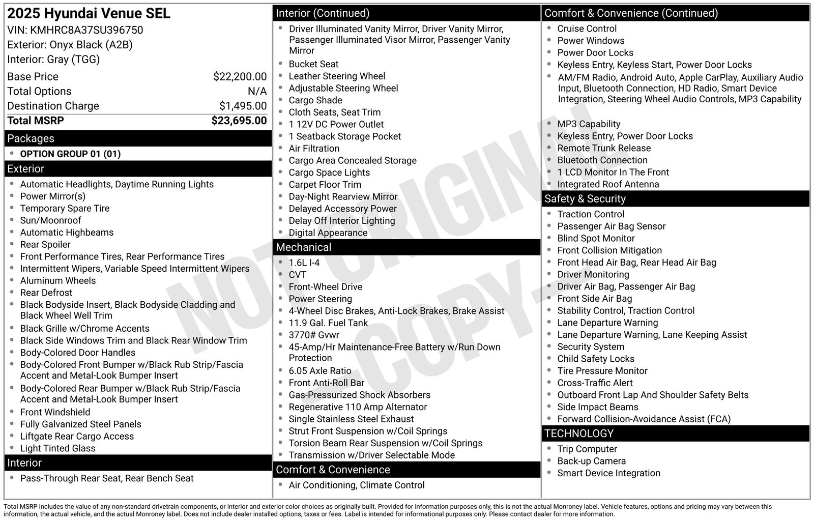 Used Car 2025 Hyundai Venue  Sel For Sale Under $20,000 In Austin, Texas