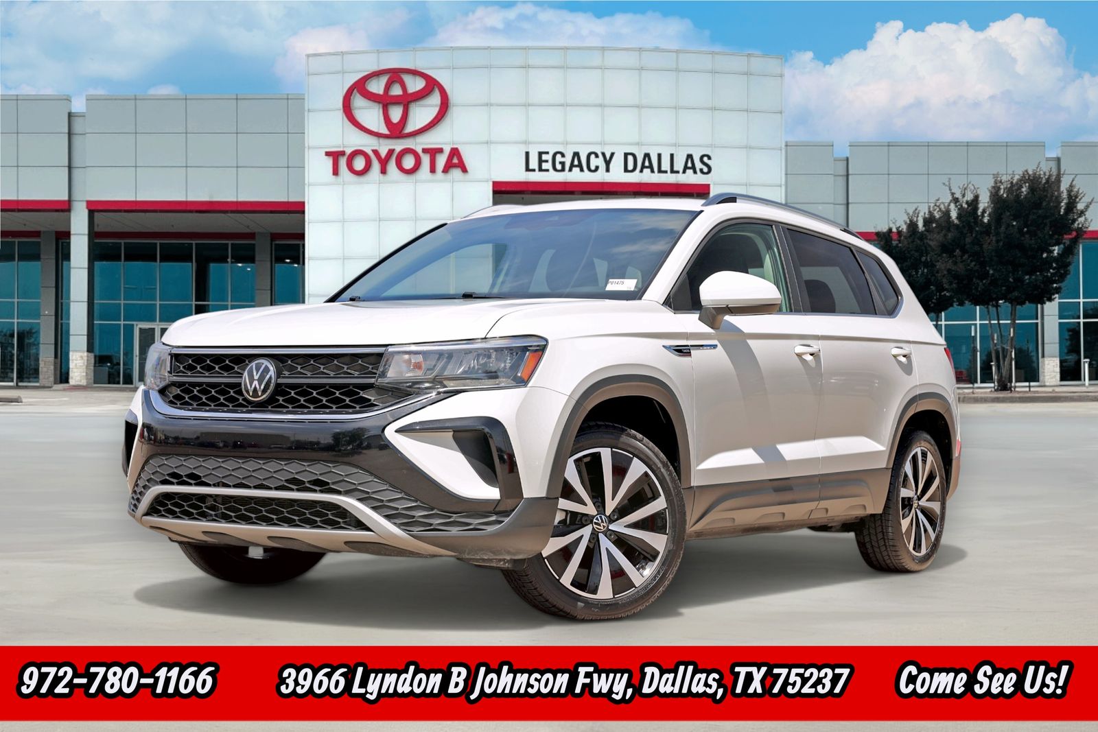 Pure White 2024 Volkswagen Taos SE FWD SUV / Crossover Front-Wheel Drive 8-Speed Automatic