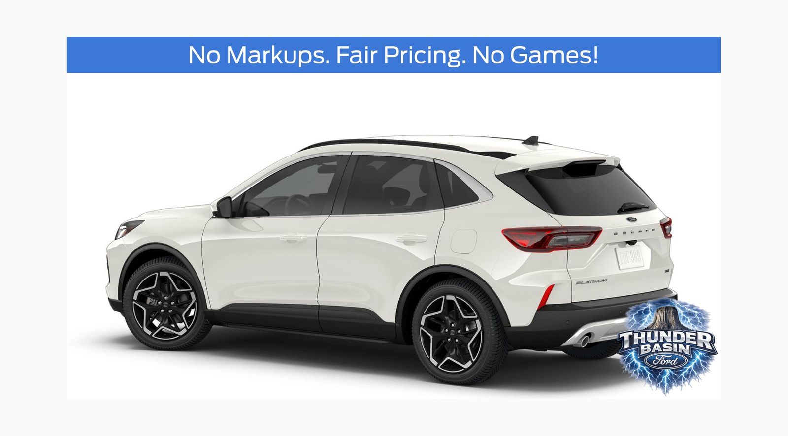 White Metallic 2026 Ford Escape Hybrid Platinum AWD SUV / Crossover All-Wheel Drive Continuously Variable Transmission