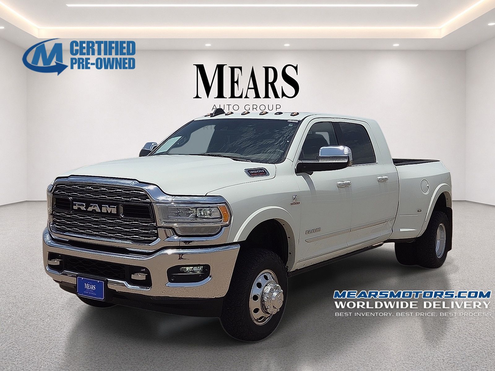 Pearl White 2020 RAM 3500 Pickup Truck Four-Wheel Drive 6-Speed Automatic