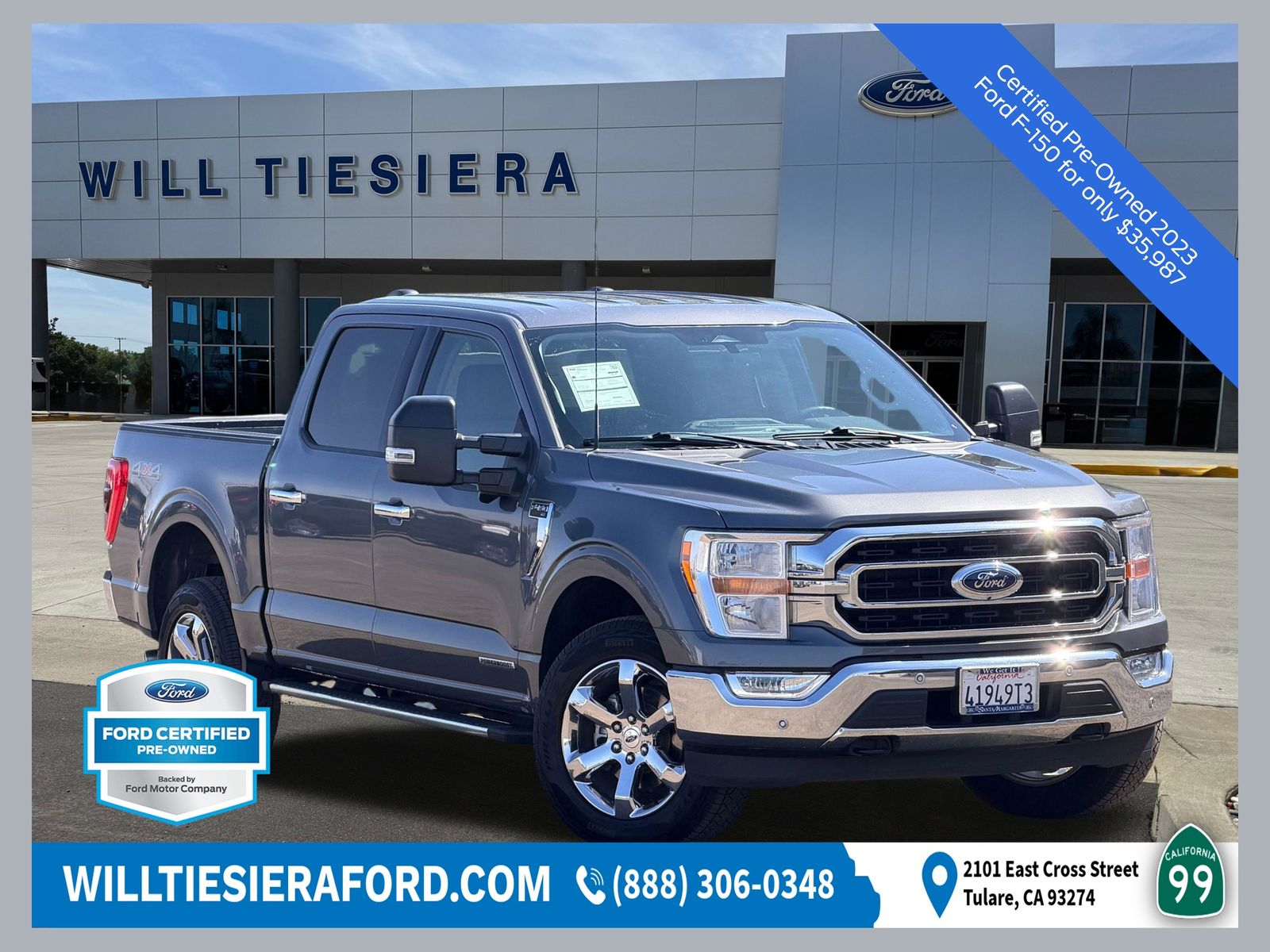 Gray Metallic 2023 Ford F-150 Pickup Truck Four-Wheel Drive Automatic
