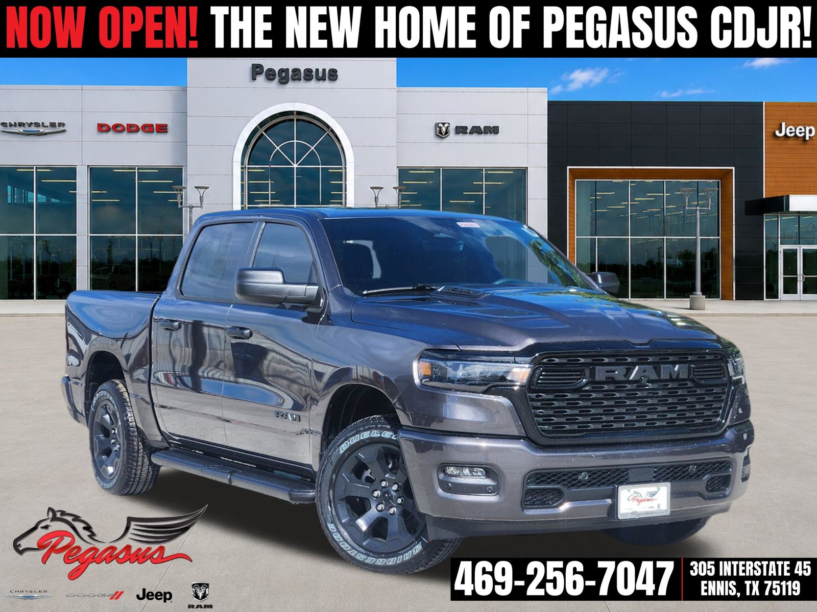 Gray (Granite Crystal Metallic Clearcoat) 2026 RAM 1500 Pickup Truck Four-Wheel Drive 8-Speed Automatic