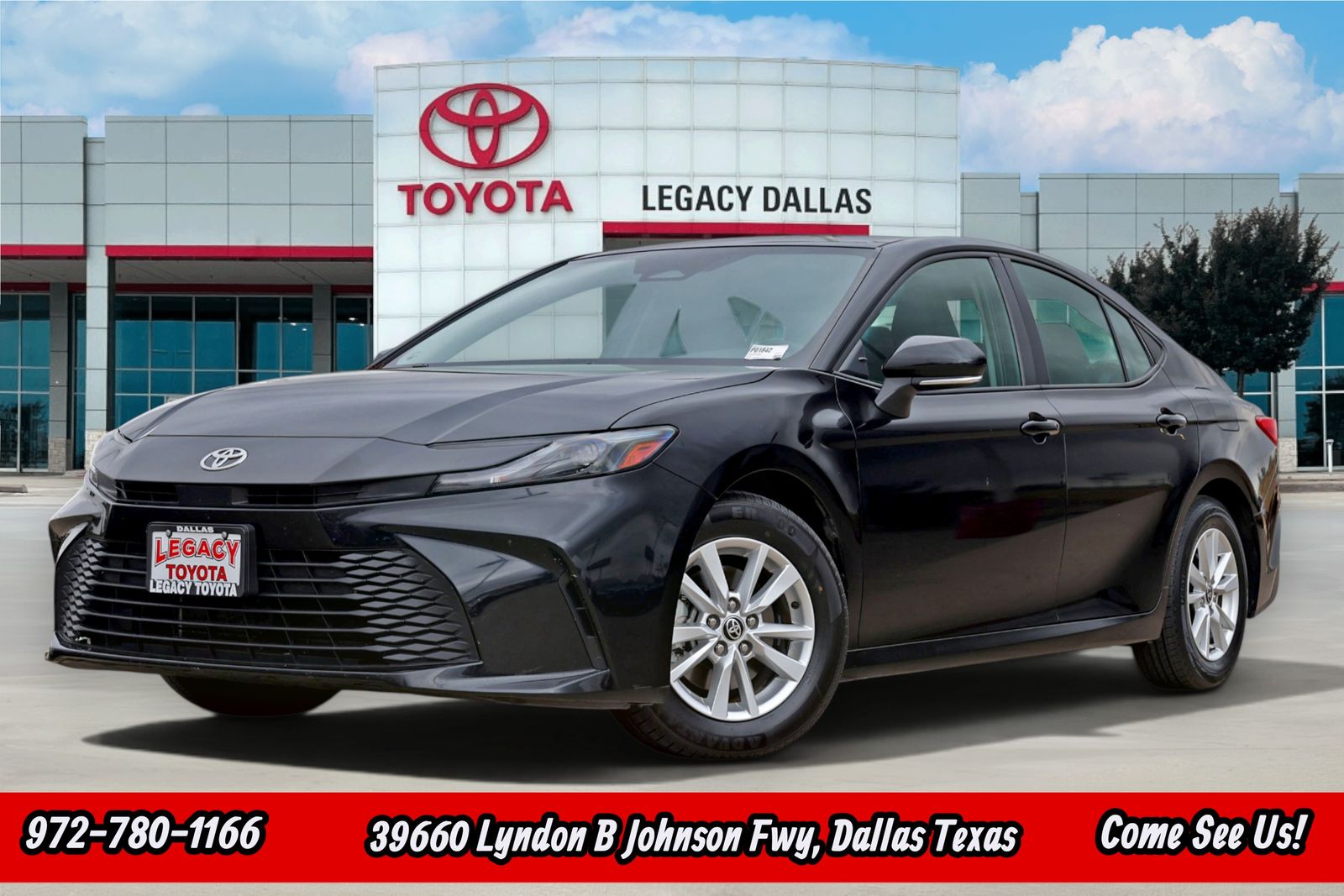 Midnight Black Metallic 2025 Toyota Camry Sedan Front-Wheel Drive Continuously Variable Transmission