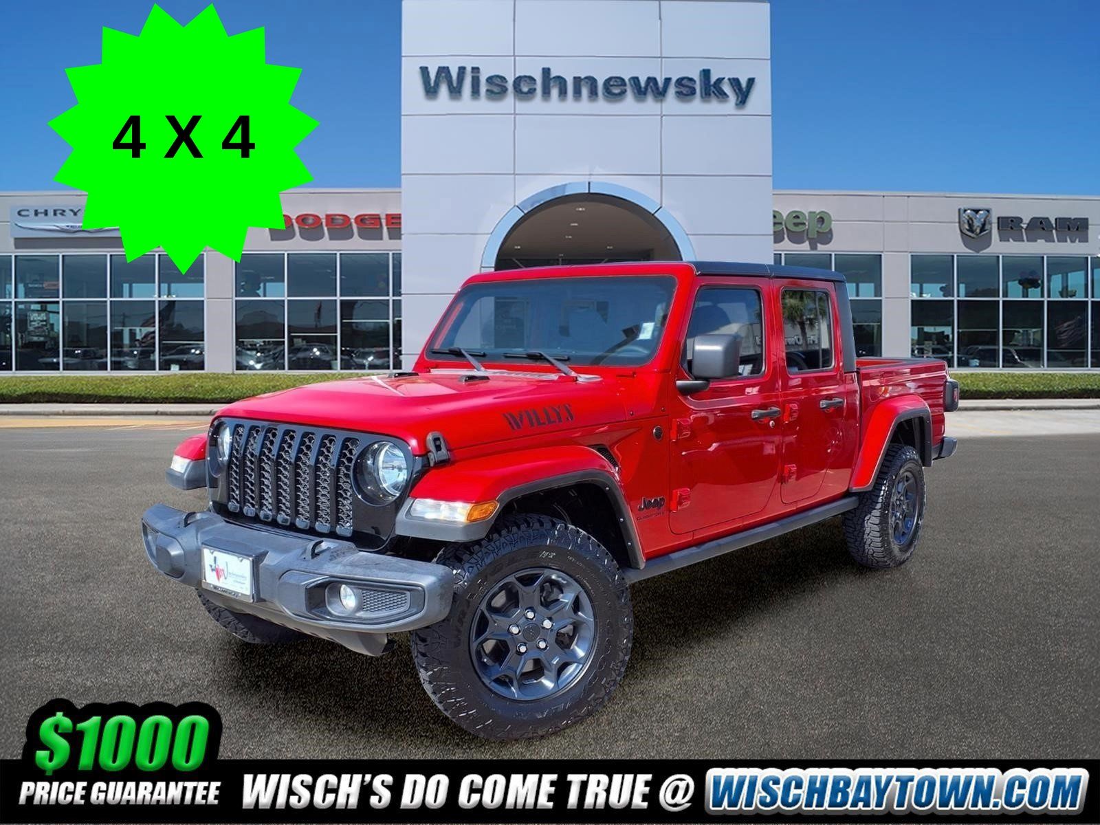 Firecracker Red Clearcoat 2023 Jeep Gladiator Pickup Truck Four-Wheel Drive 8-Speed Automatic