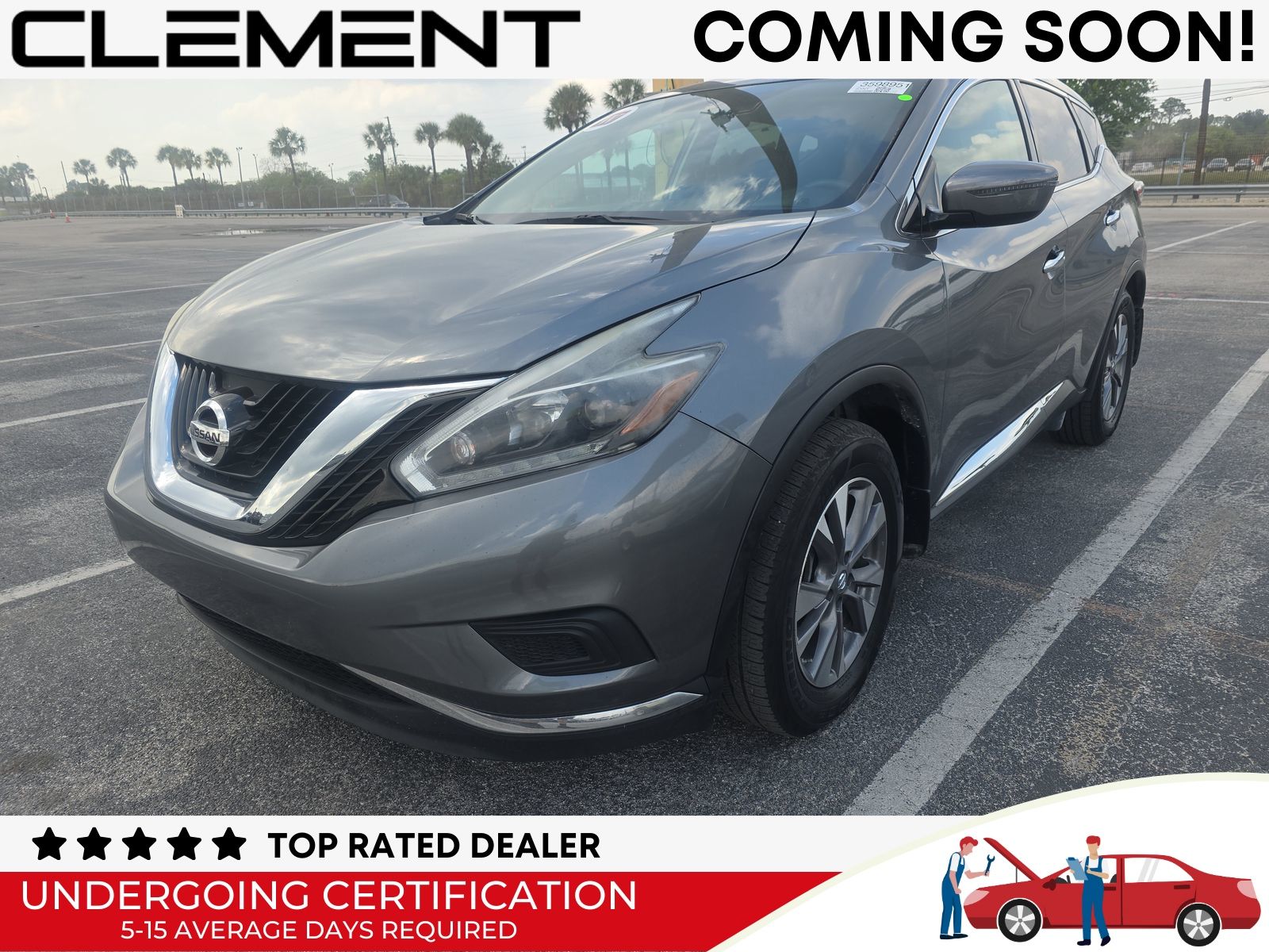 Gray (Gun Metallic) 2018 Nissan Murano S FWD SUV / Crossover Front-Wheel Drive Continuously Variable Transmission