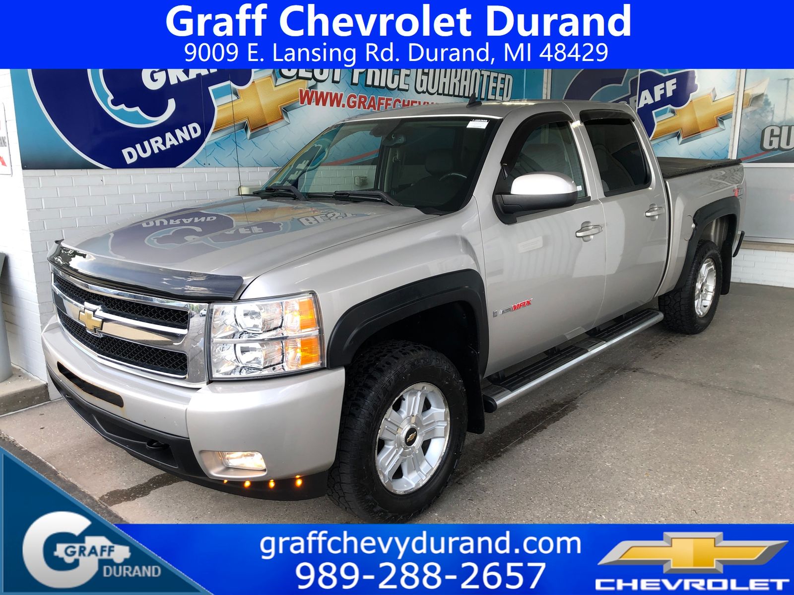 Silver Birch Metallic 2008 Chevrolet Silverado 1500 LTZ Crew Cab 4WD Pickup Truck Four-Wheel Drive 4-Speed Automatic