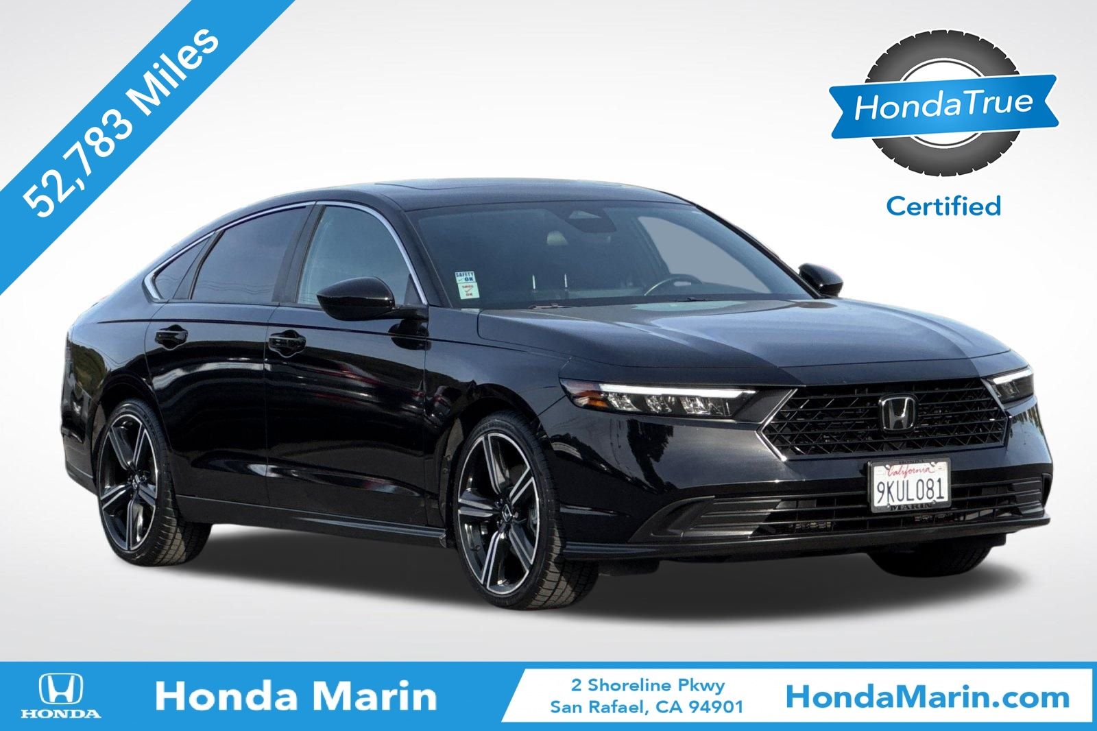 Crystal Black Pearl 2024 Honda Accord Hybrid Sport FWD Sedan Front-Wheel Drive Continuously Variable Transmission