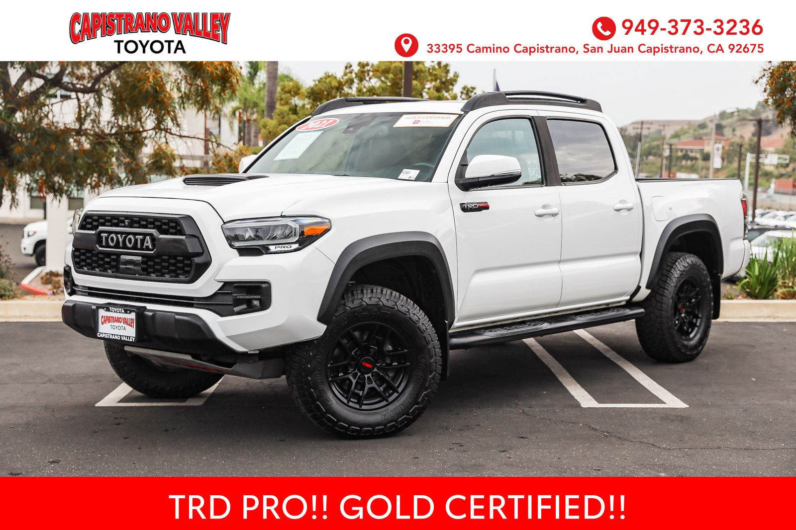 Super White 2021 Toyota Tacoma Pickup Truck Four-Wheel Drive 6-Speed Automatic